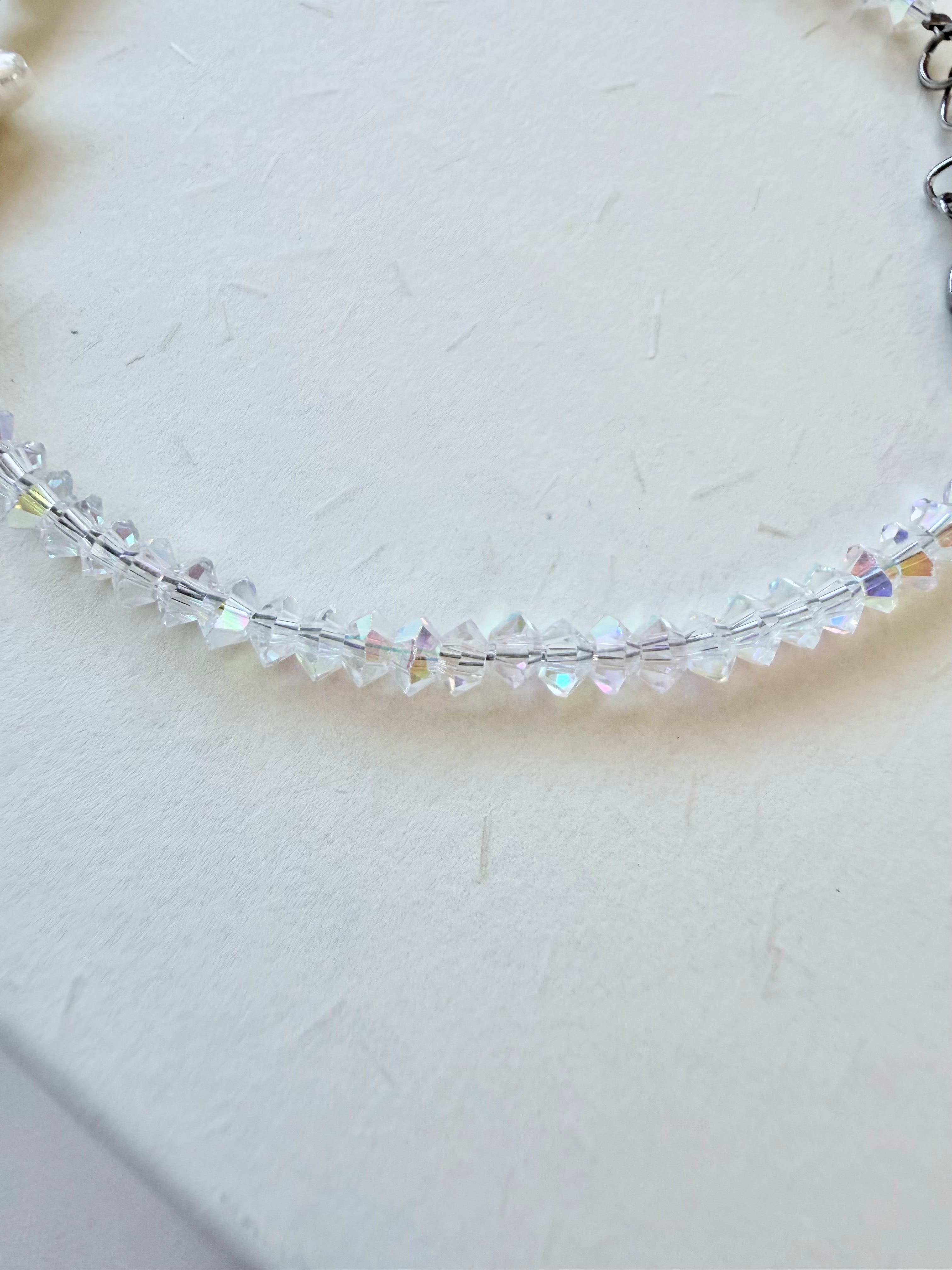 Natural Freshwater Pearl Crystal Star Bracelet | Adjustable | Handmade Gift