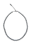 Natural Grey Freshwater Pearl Necklace, Round Beaded 36cm