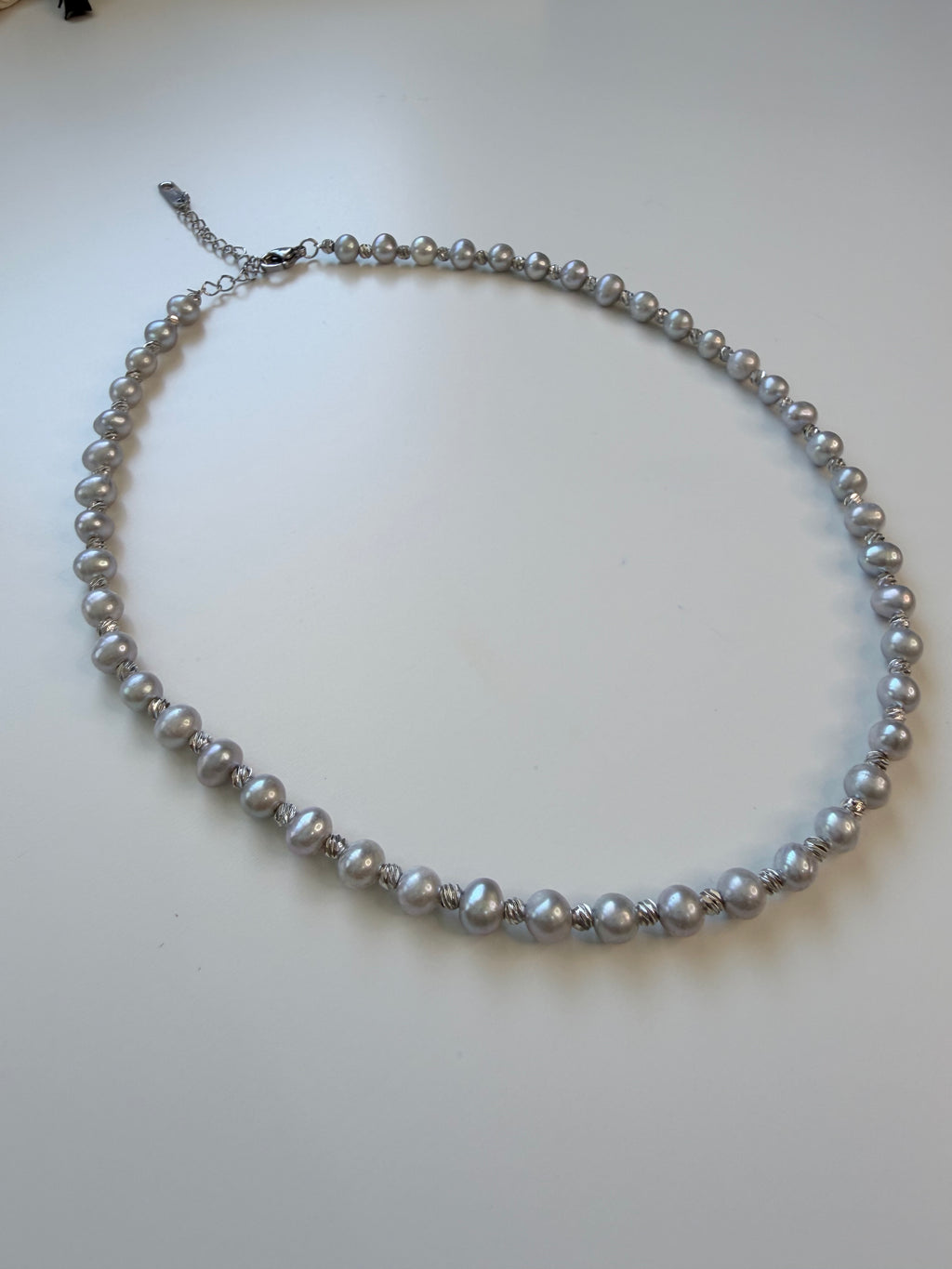 Natural Grey Freshwater Pearl Necklace, Round Beaded 36cm, Gift P purlstique (0)
