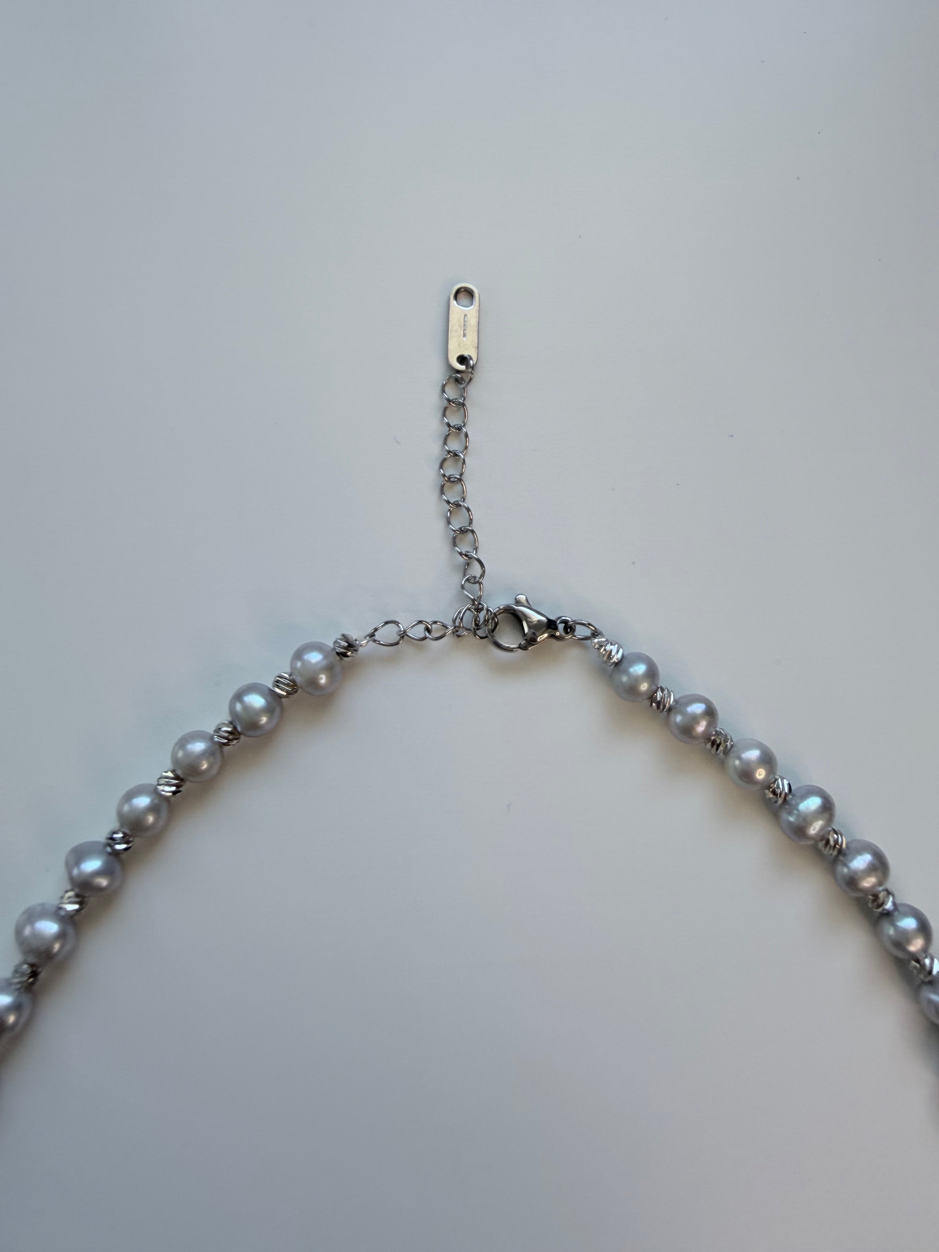 Natural Grey Freshwater Pearl Necklace, Round Beaded 36cm, Gift P purlstique (0)