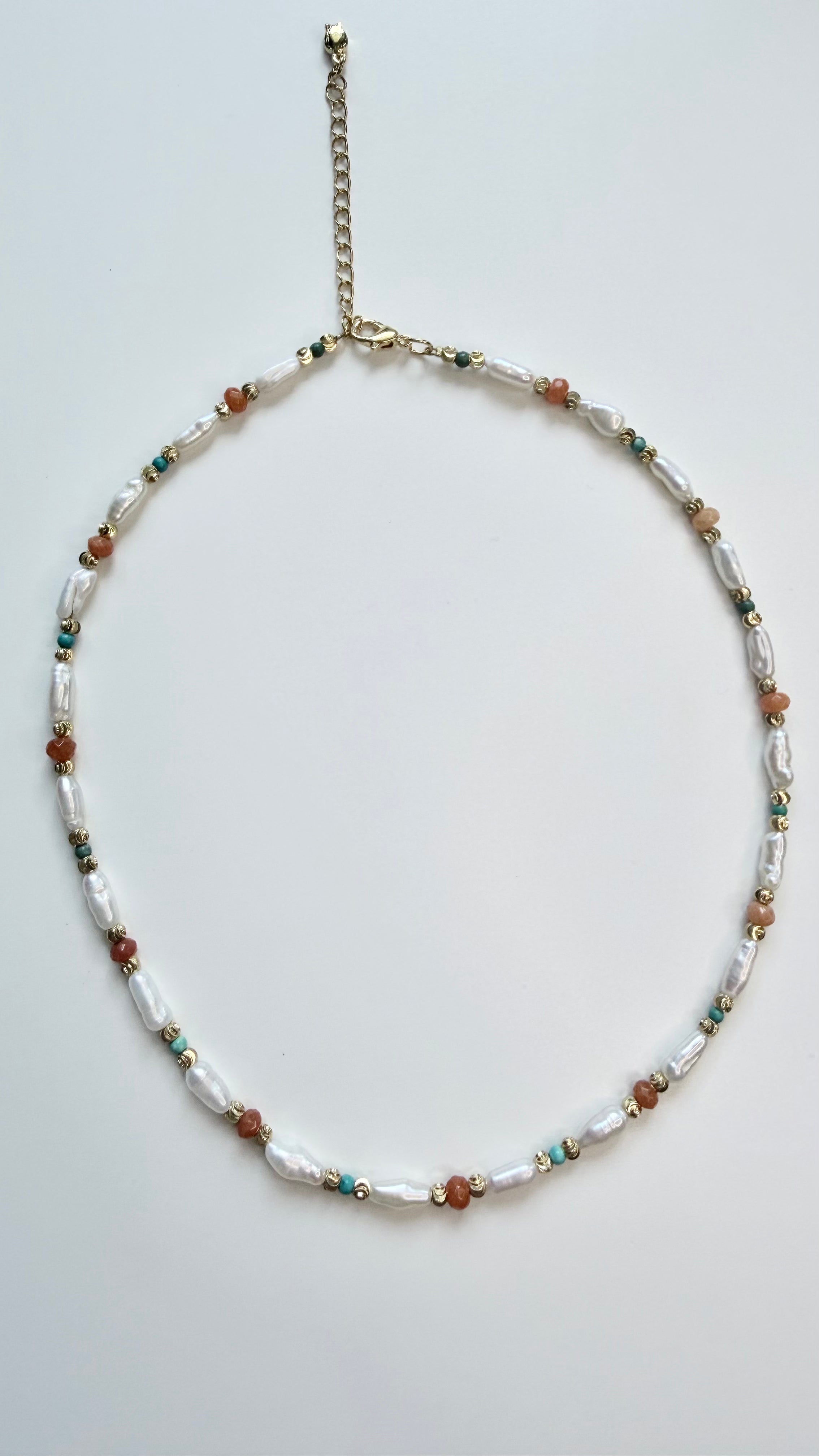 Baroque Freshwater Pearl & Natural Stone Layering Necklace | Vintage Aesthetic
