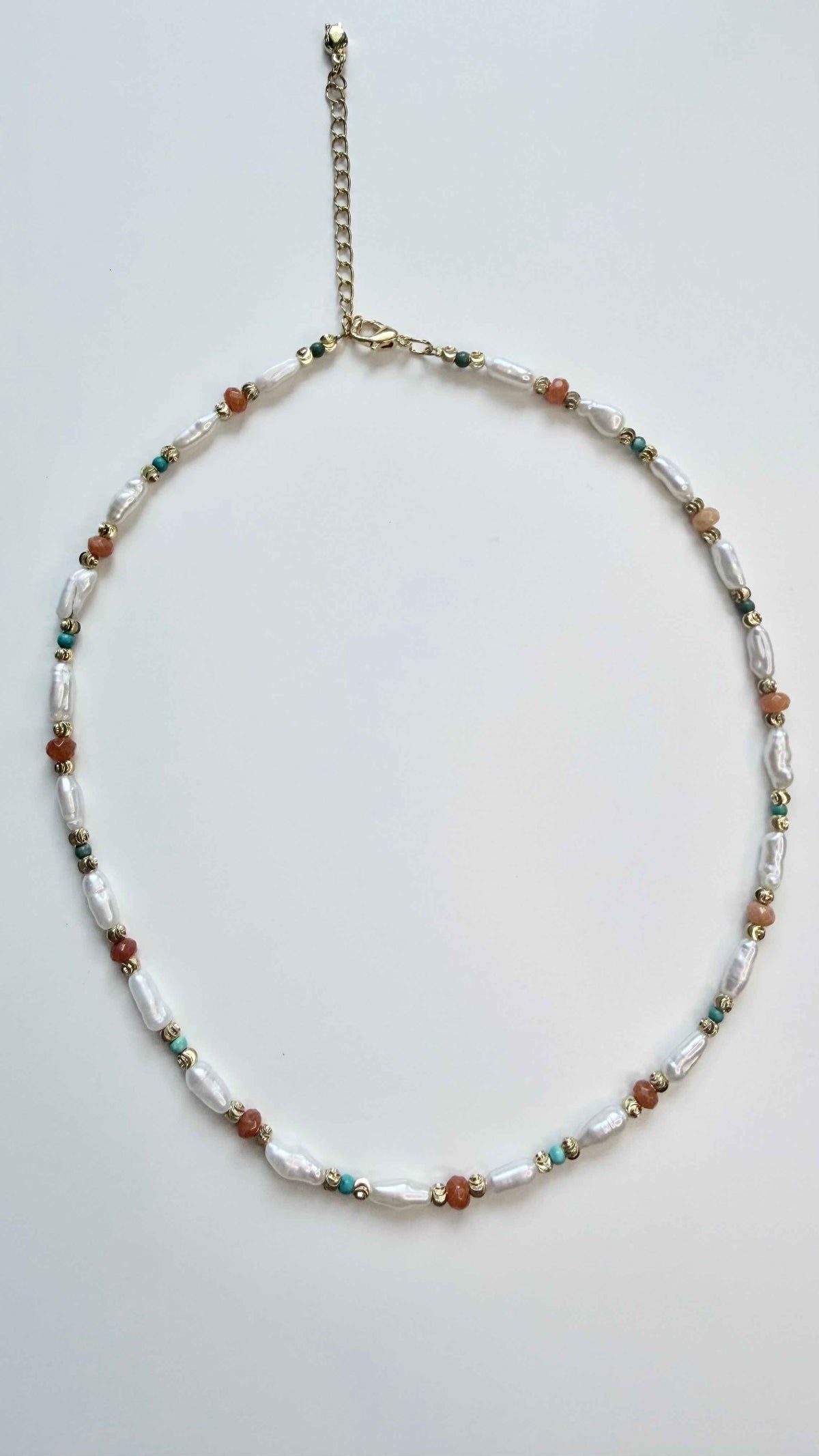 Baroque Freshwater Pearl & Natural Stone Layering Necklace | Vintage Aesthetic