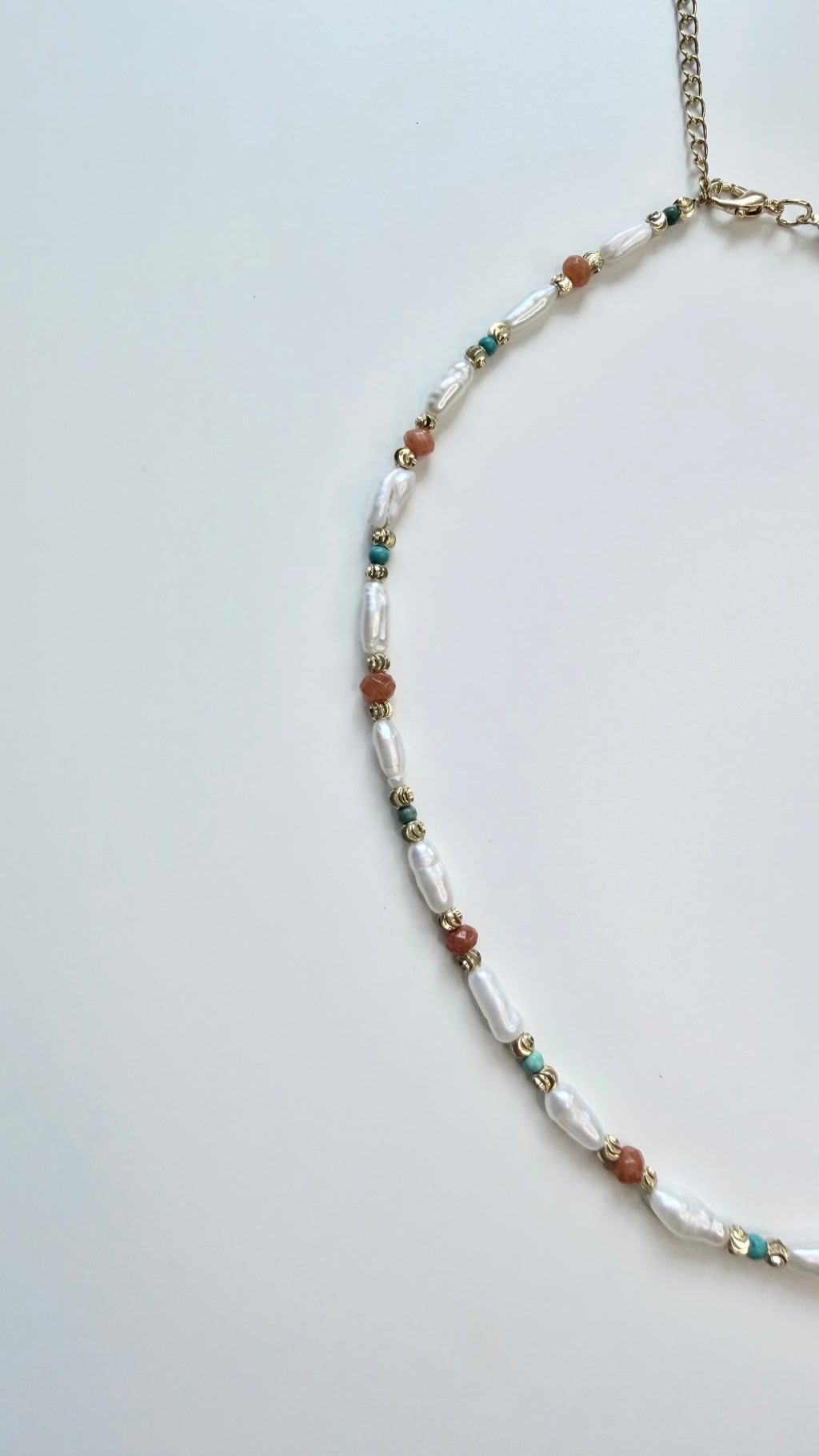 Baroque Freshwater Pearl & Natural Stone Layering Necklace | Vintage Aesthetic