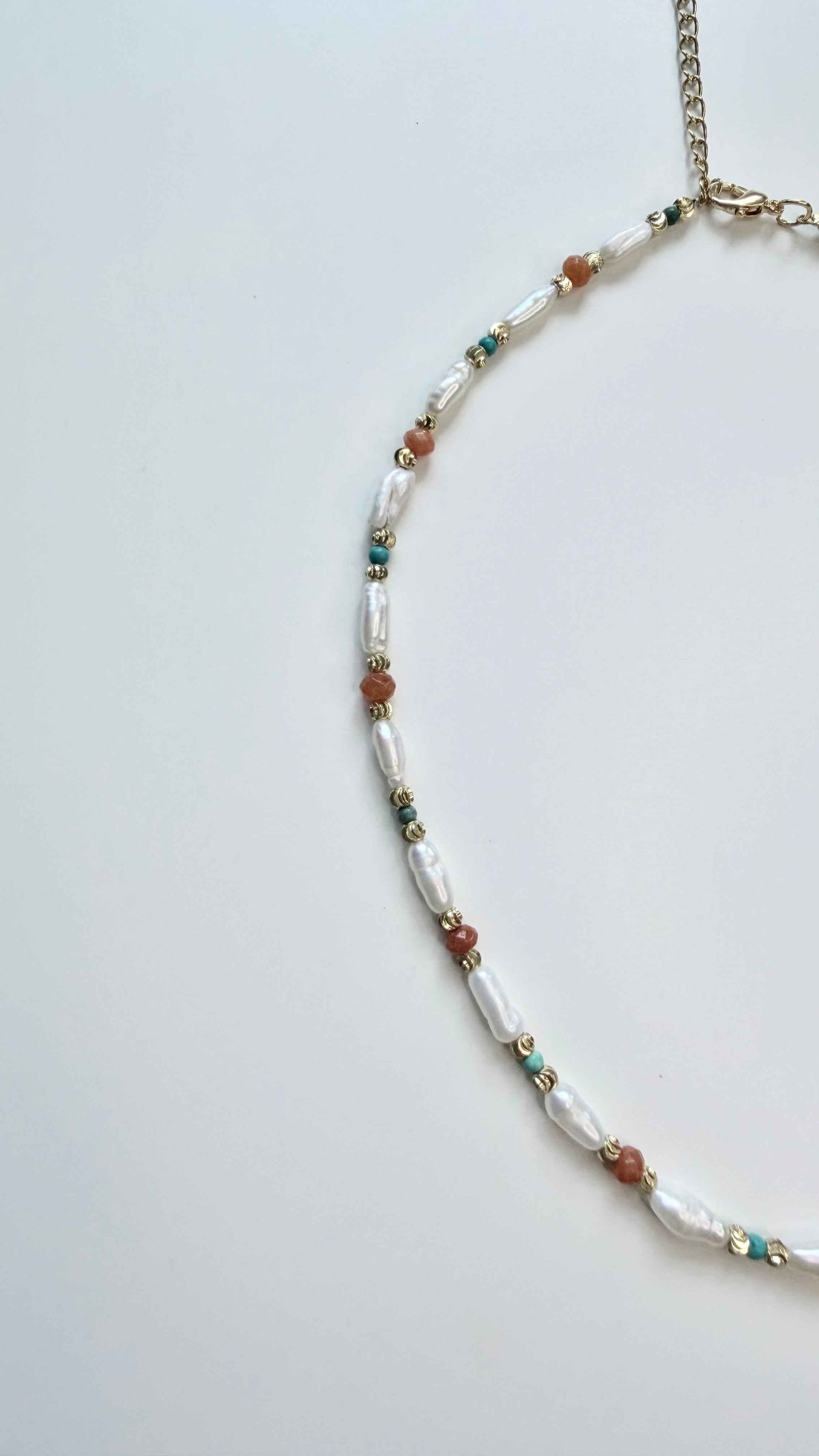 Baroque Freshwater Pearl & Natural Stone Layering Necklace | Vintage Aesthetic