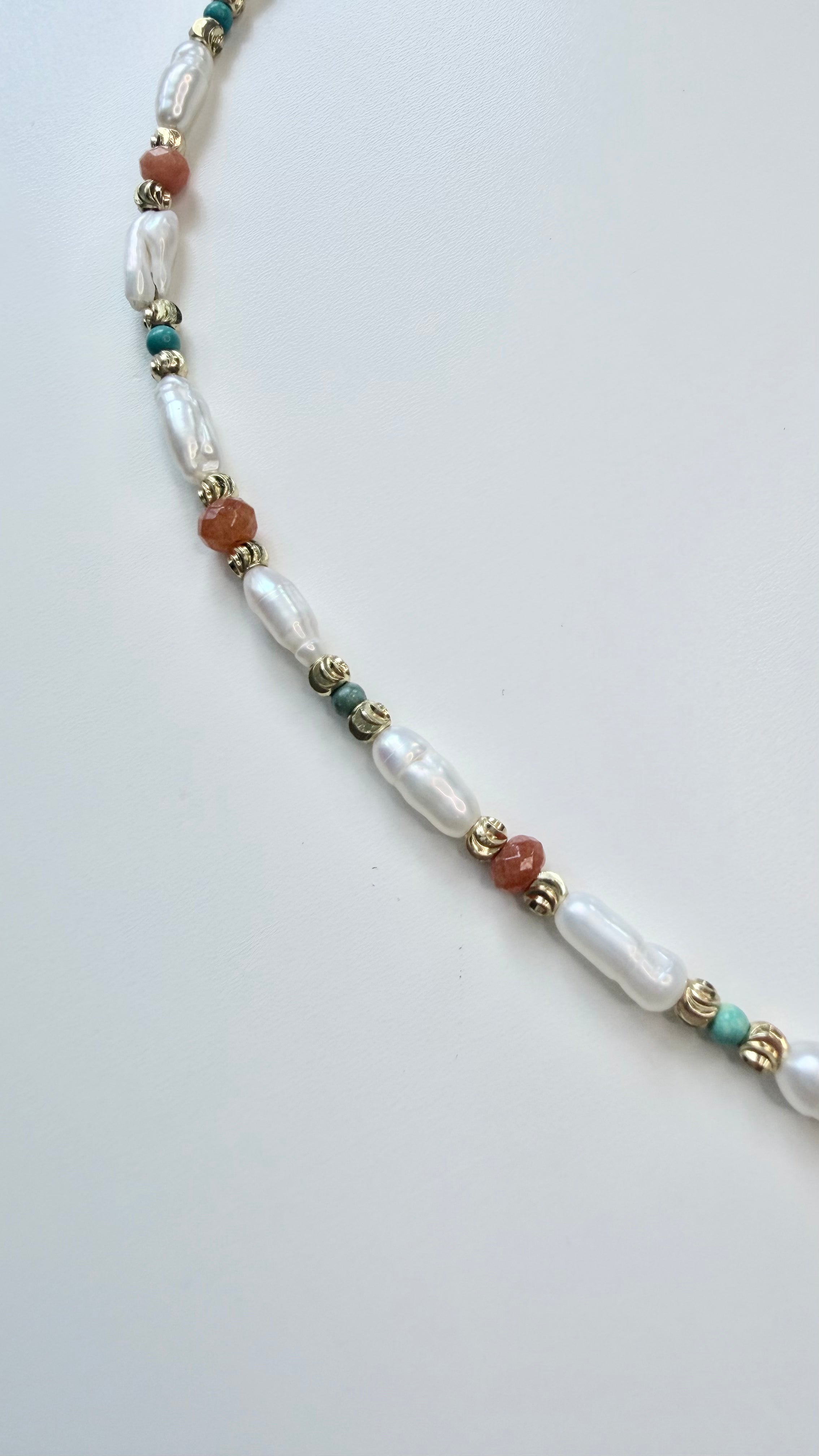 Baroque Freshwater Pearl & Natural Stone Layering Necklace | Vintage Aesthetic