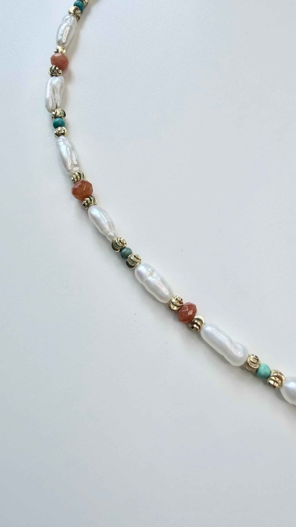Baroque Freshwater Pearl & Natural Stone Layering Necklace | Vintage Aesthetic
