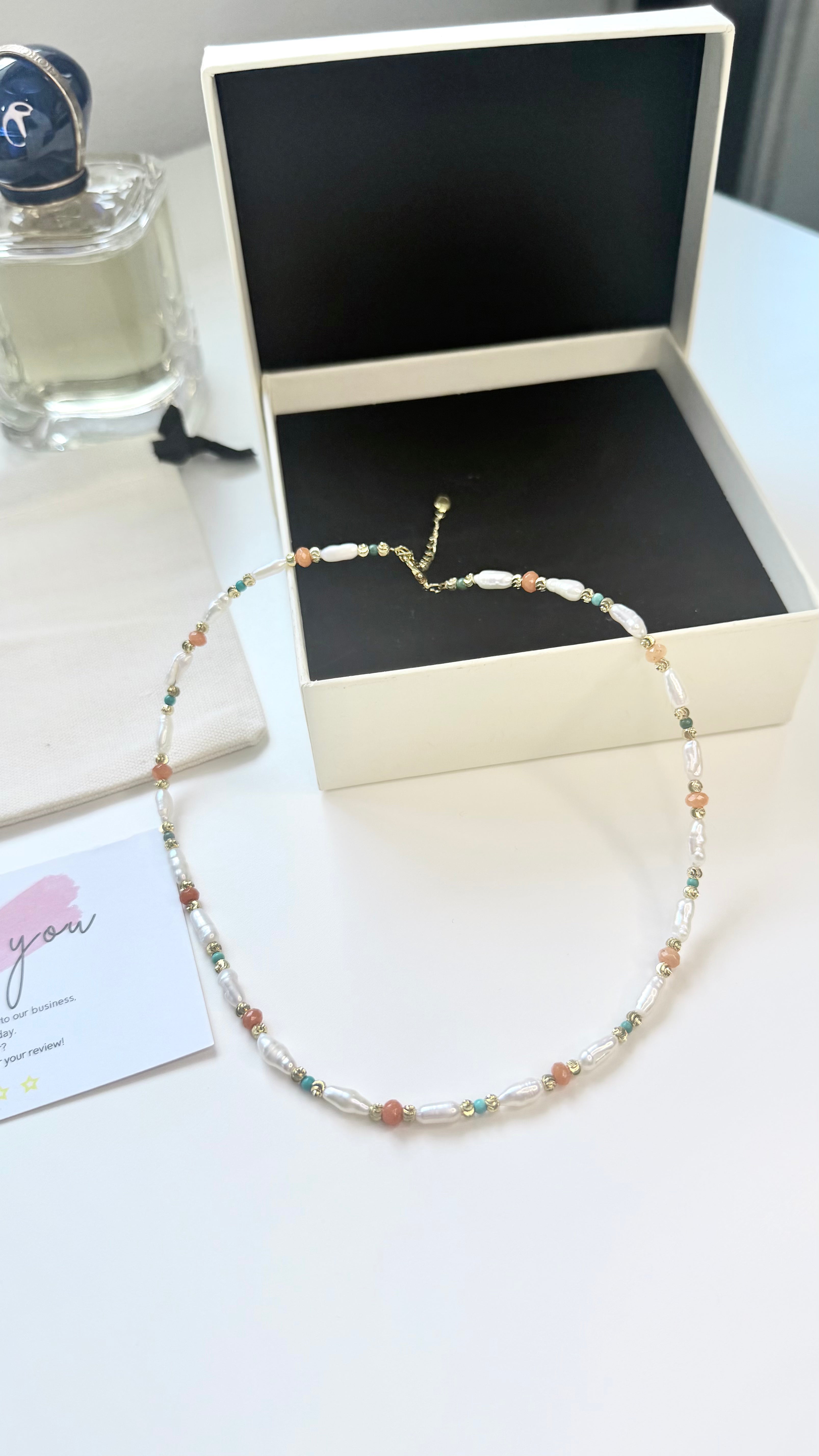 Baroque Freshwater Pearl & Natural Stone Layering Necklace | Vintage Aesthetic
