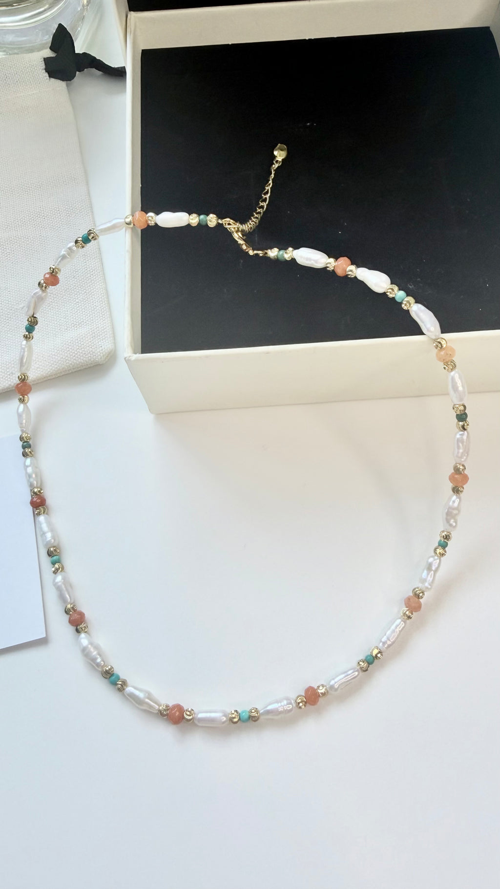 Baroque Freshwater Pearl & Natural Stone Layering Necklace | Vintage Aesthetic