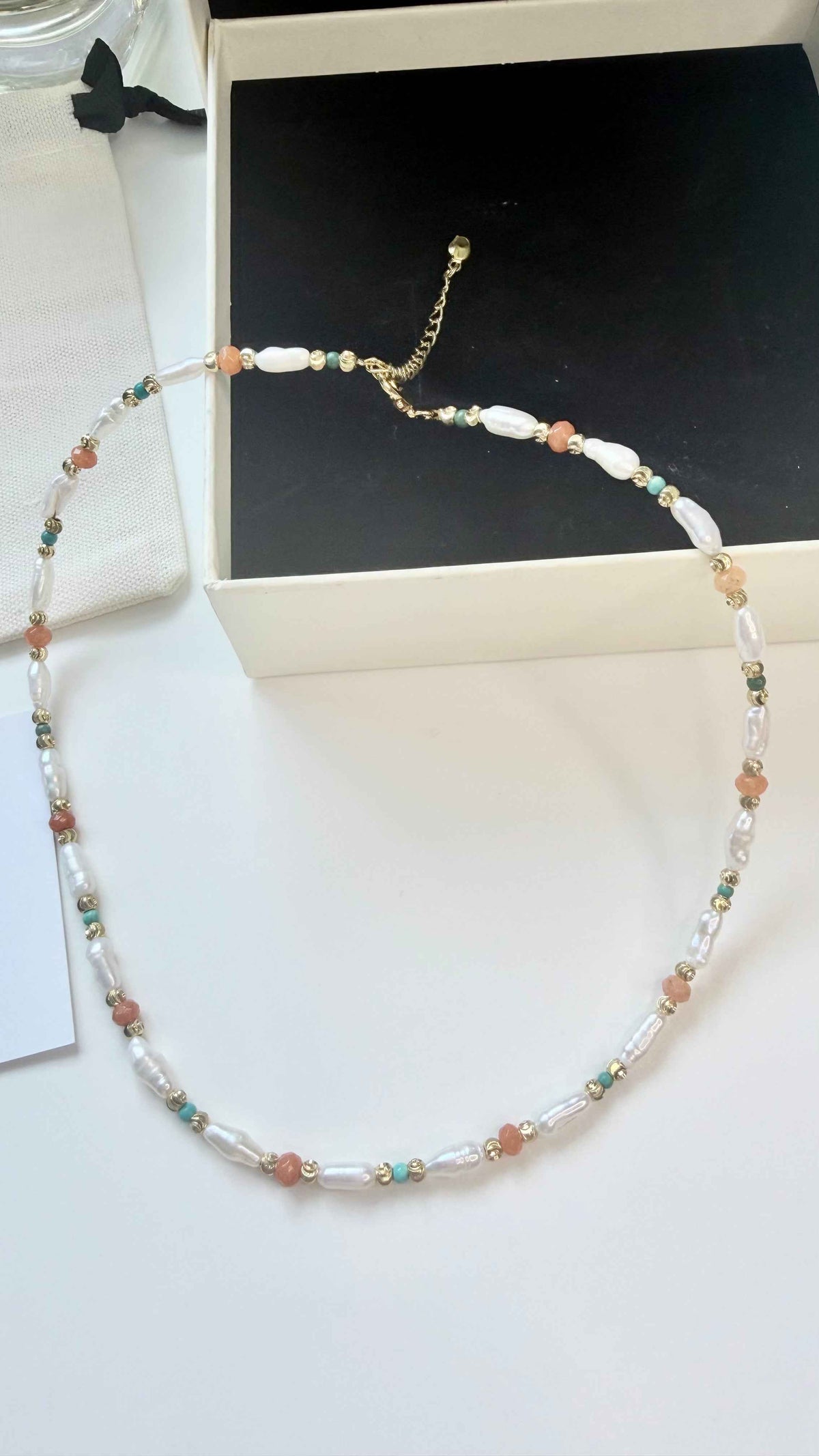 Baroque Freshwater Pearl & Natural Stone Layering Necklace | Vintage Aesthetic