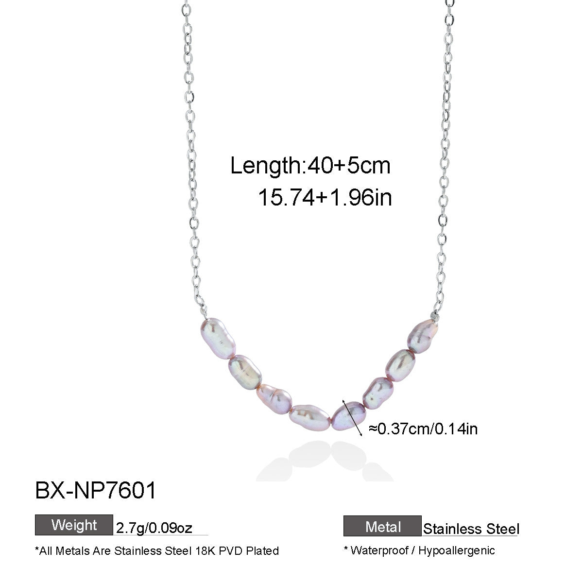 Freshwater Pearl Silver-Tone Chain Necklace - Purlstique