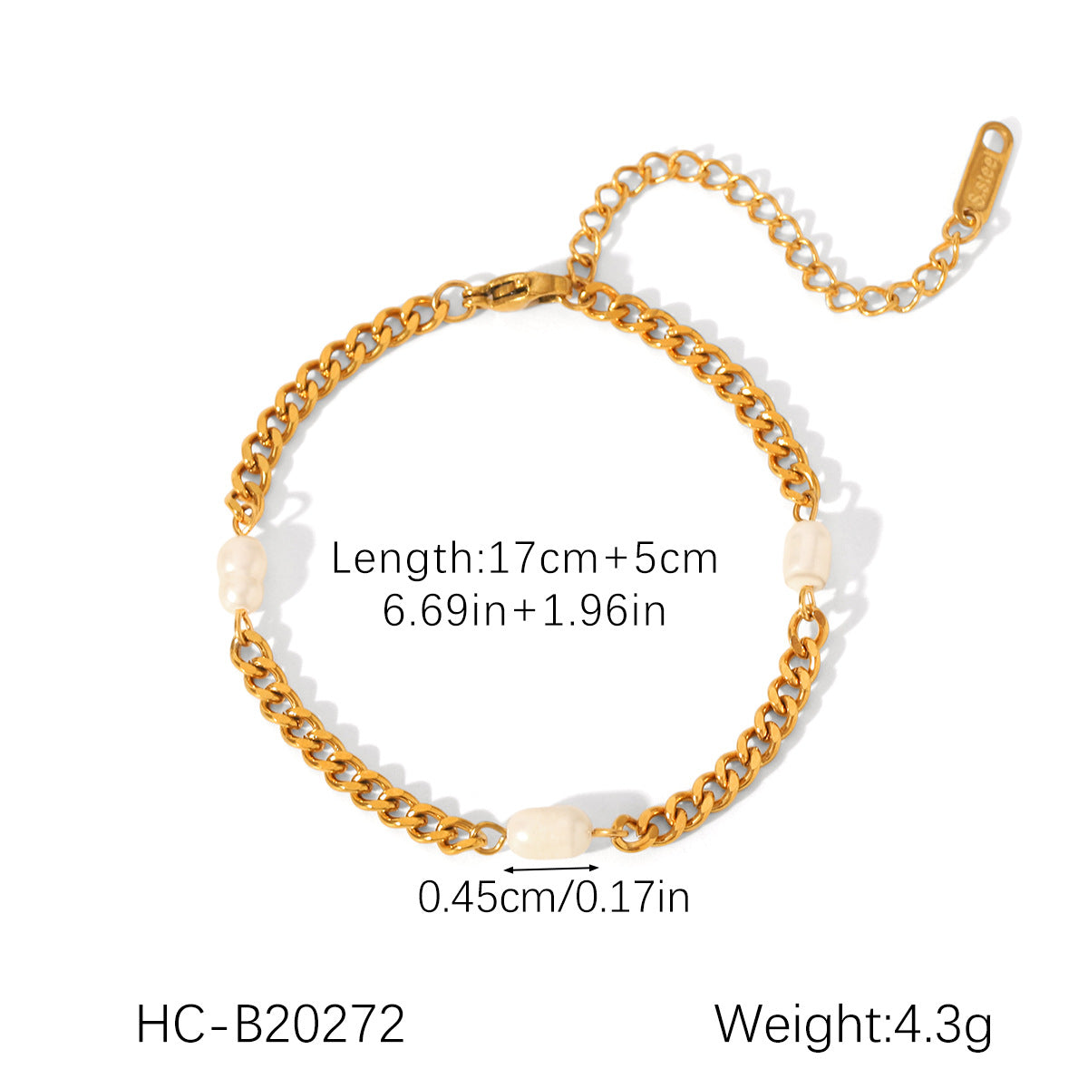 Freshwater Pearl & Gold-Tone Stainless Steel Bracelet - Purlstique
