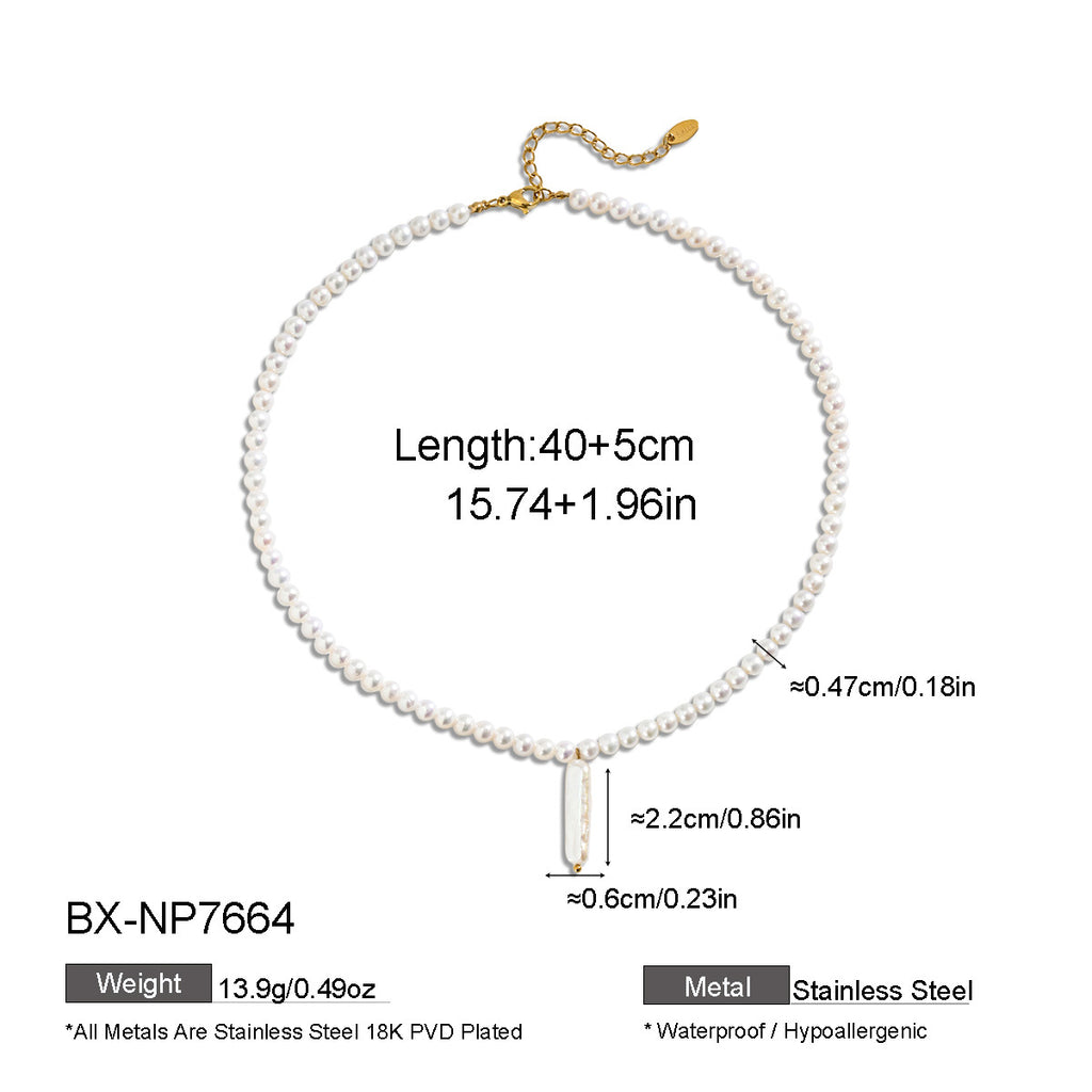 Freshwater Pearl Double-Layer Pendant Necklace