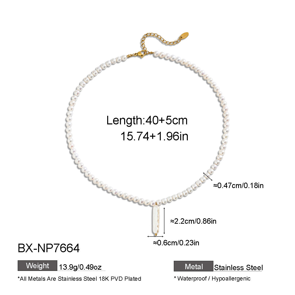 Freshwater Pearl Double-Layer Pendant Necklace