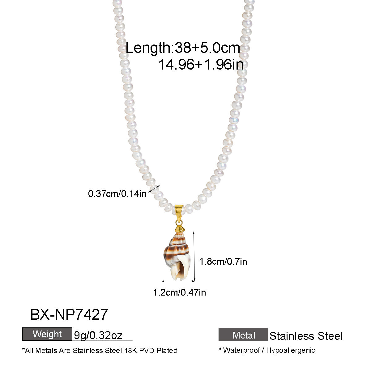 Freshwater Pearl & Sea-Inspired Pendant Necklace