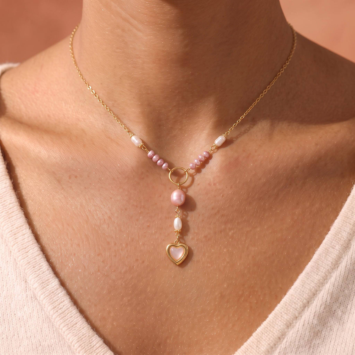 Freshwater Pearl & Sea-Inspired Pendant Necklace
