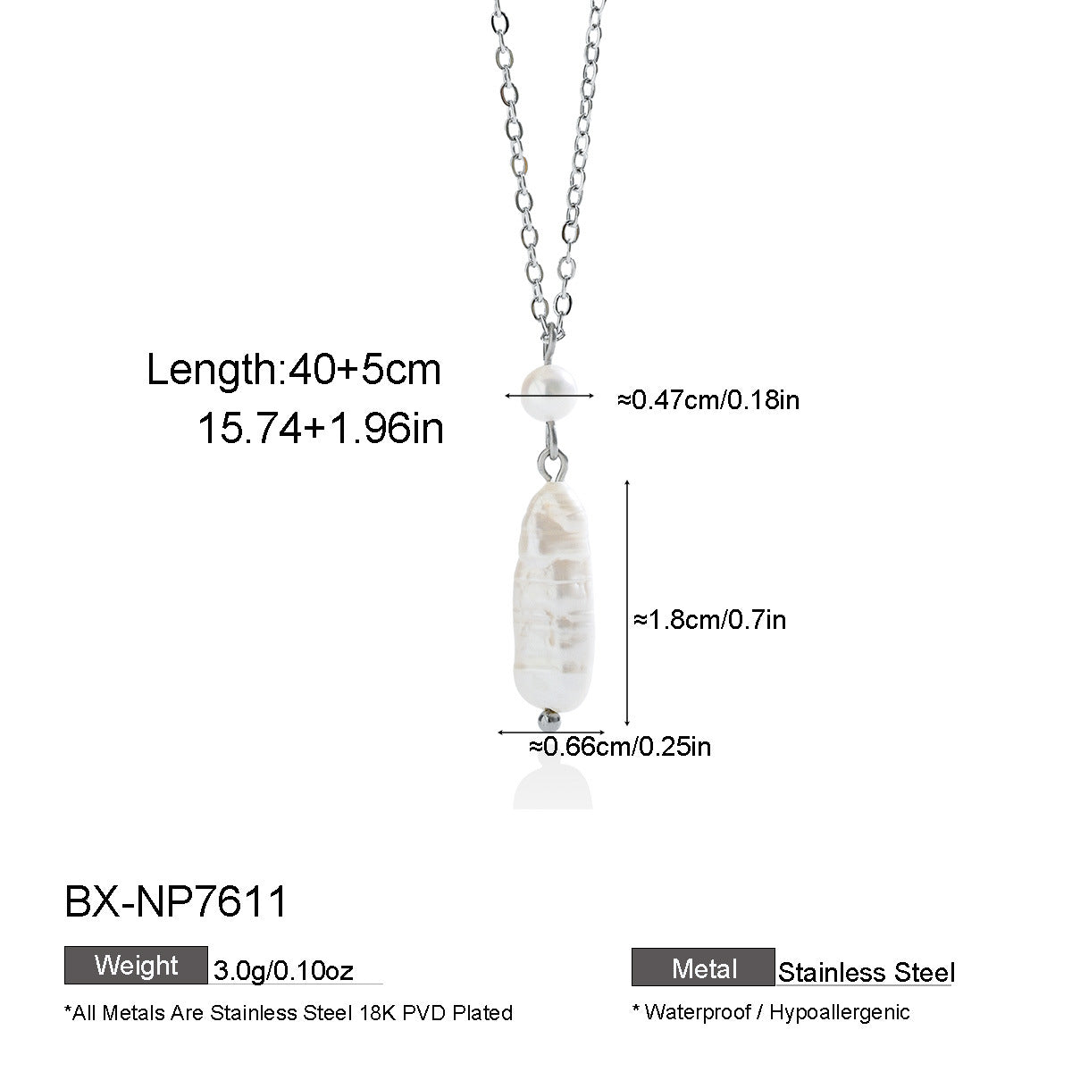 Irregular Freshwater Pearl Silver-Tone Necklace - Purlstique