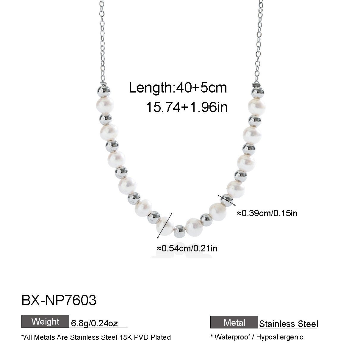 Freshwater Pearl Silver-Tone Layered Necklace - Purlstique