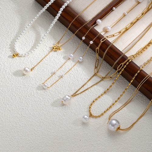 18K Gold-Plated Freshwater Pearl Pendant Necklace  Minimalist Everyday Jewellery