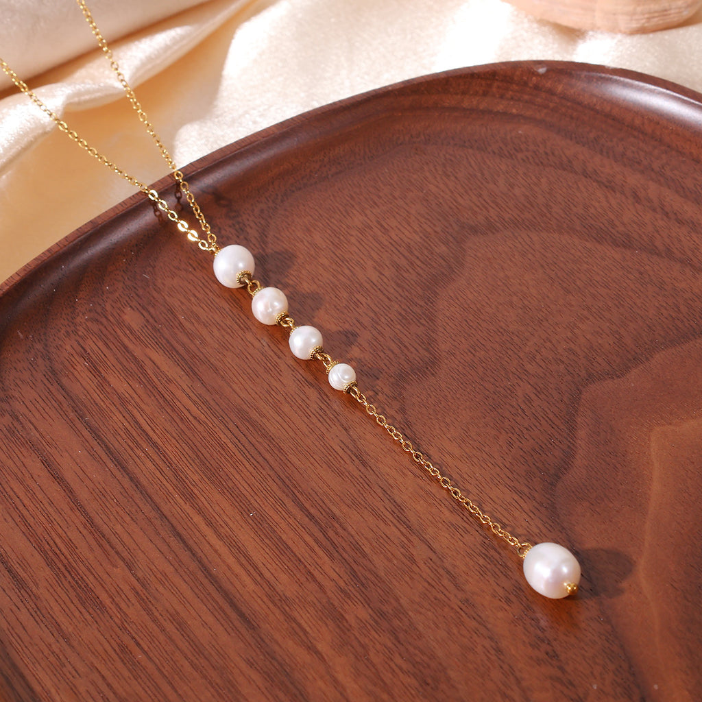 Freshwater Pearl Y-Drop Pendant Necklace