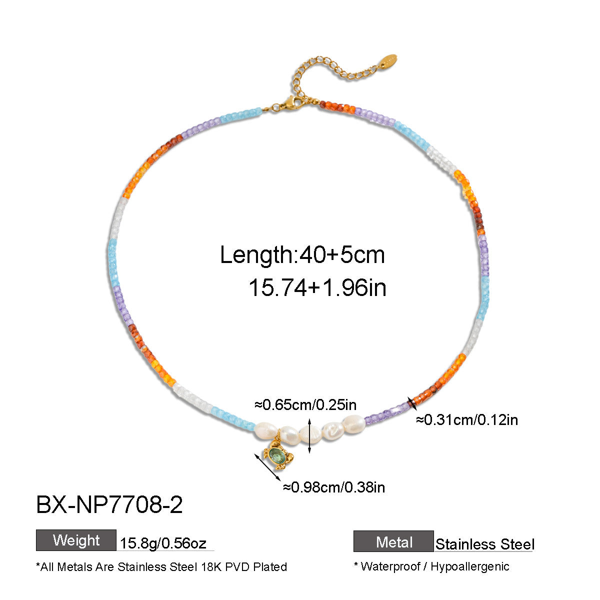 Freshwater Pearl & Colour Beaded Charm Necklace - Purlstique