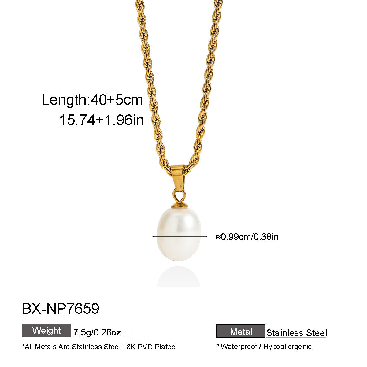 Freshwater Pearl Charm Pendant Necklace - Purlstique