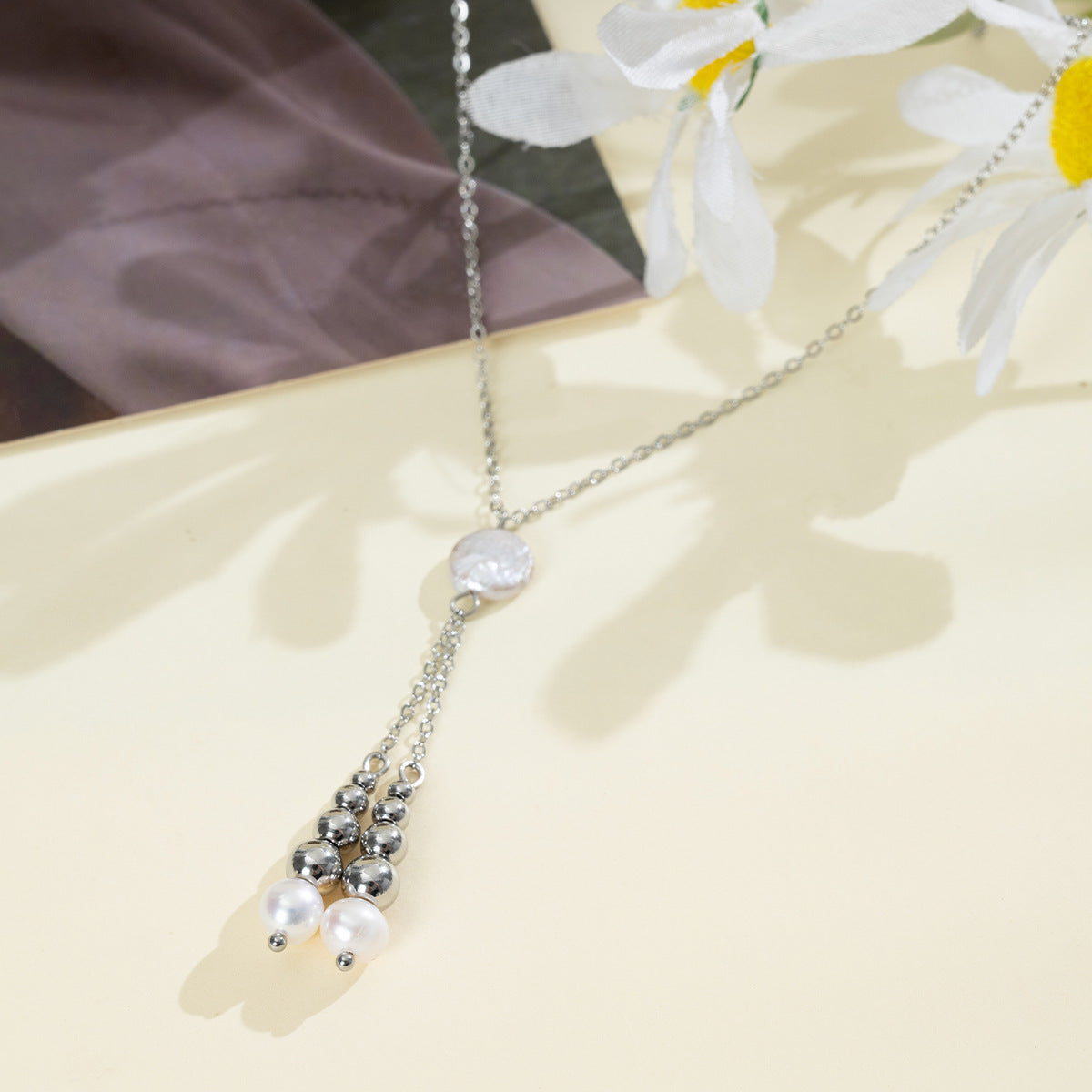 Freshwater Pearl Silver-Tone Chain Necklace