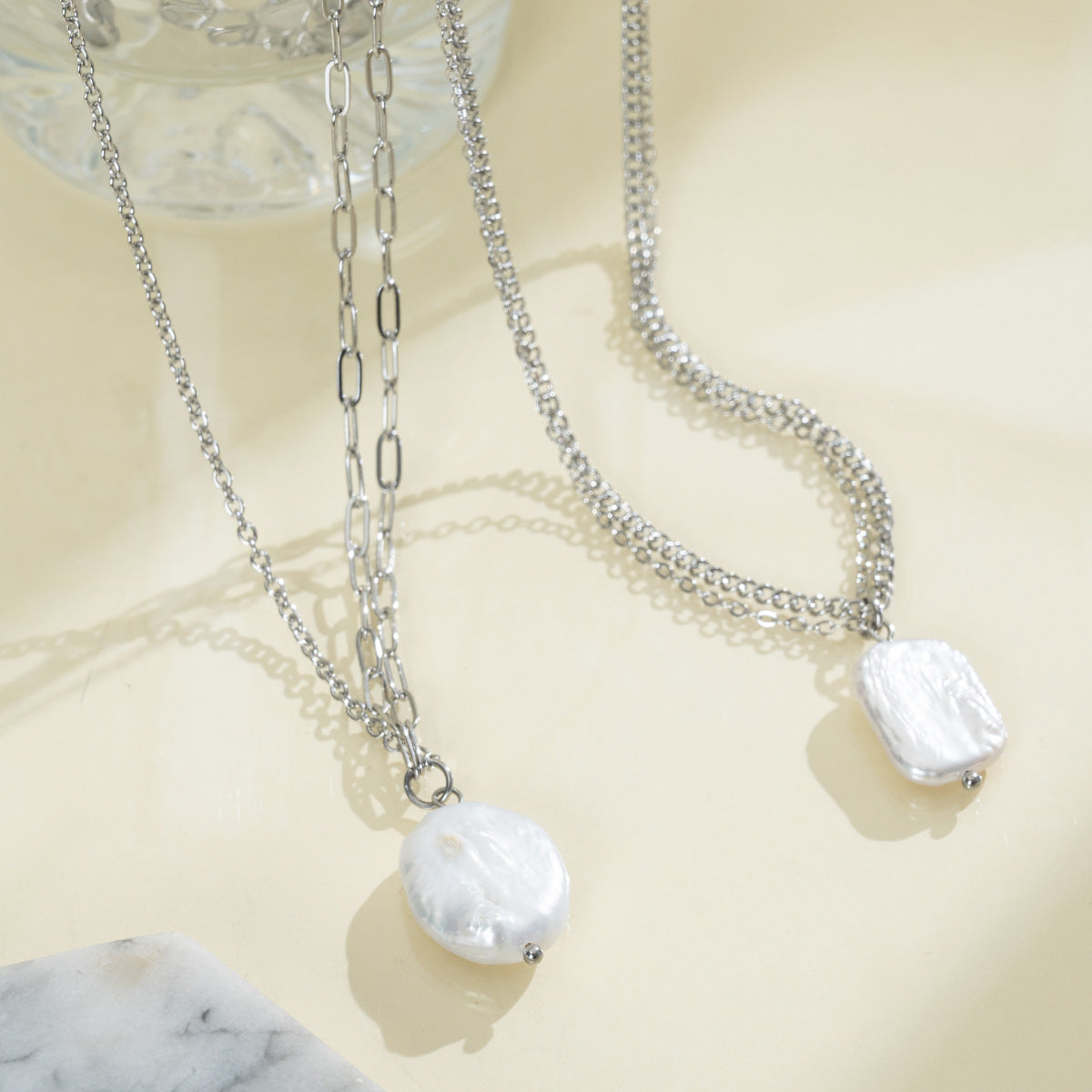 Irregular Freshwater Pearl Silver-Tone Necklace