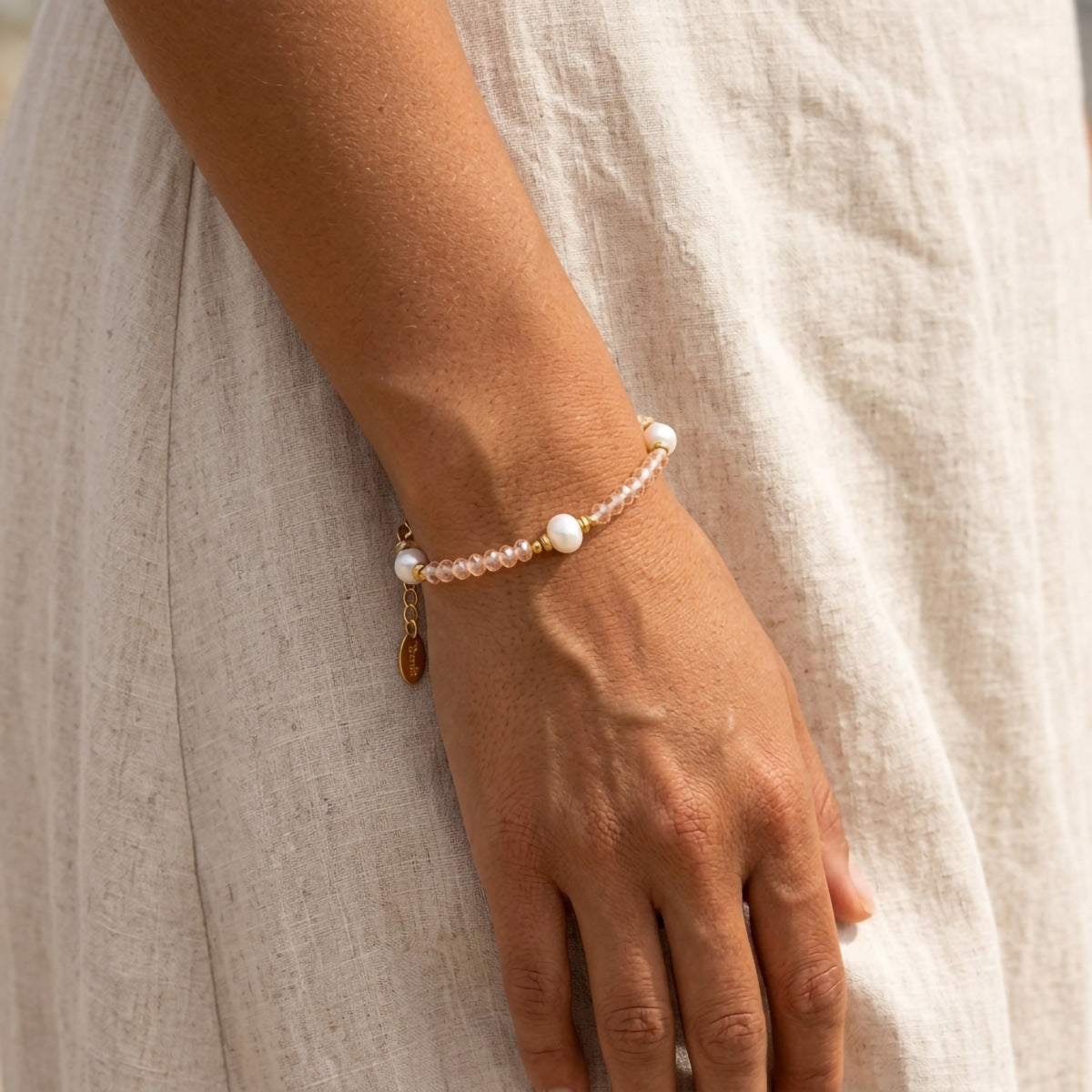 Freshwater Pearl & Coloured Zircon Bracelet