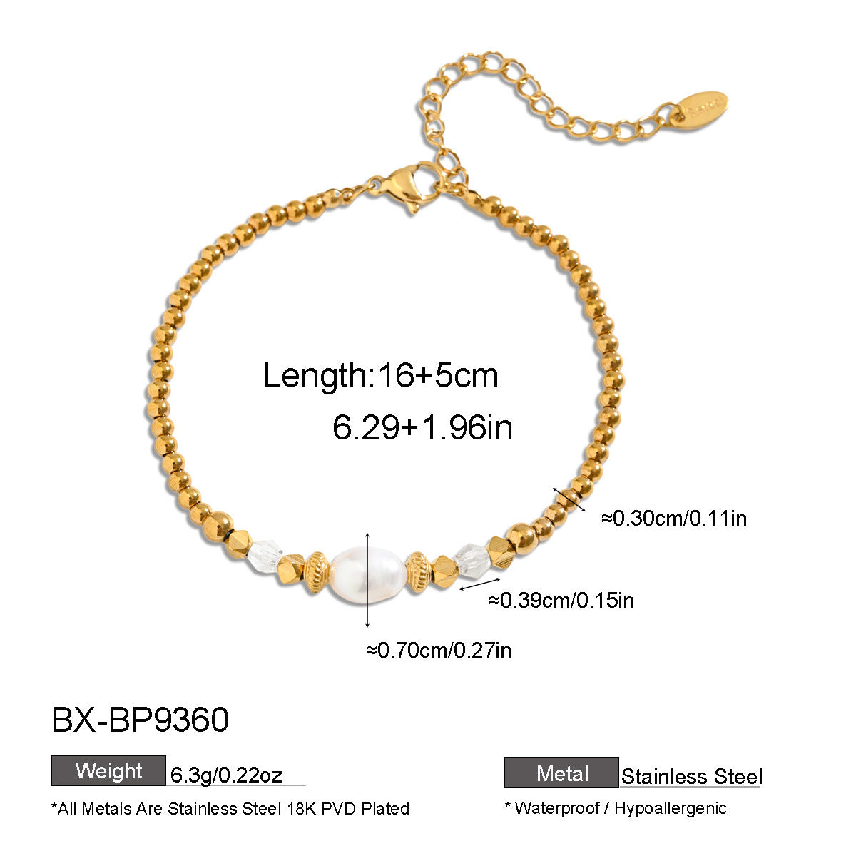 Baroque & Freshwater Pearl & Gold-Tone Beaded Bracelet - Purlstique
