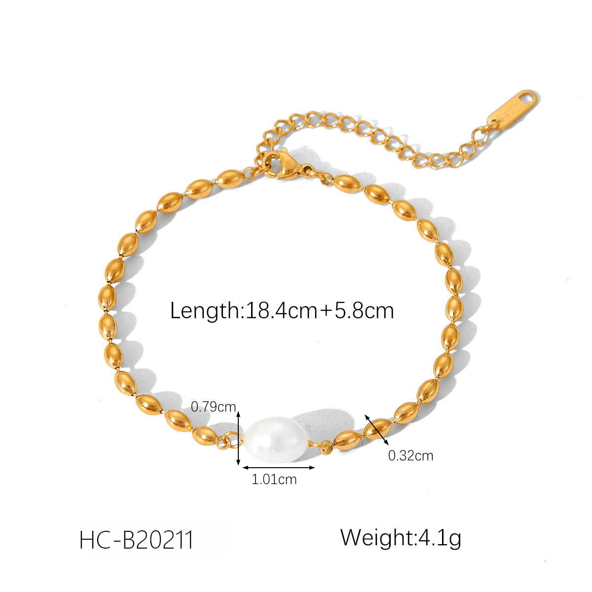 Freshwater Pearl & Gold-Tone Stainless Steel Bracelet - Purlstique