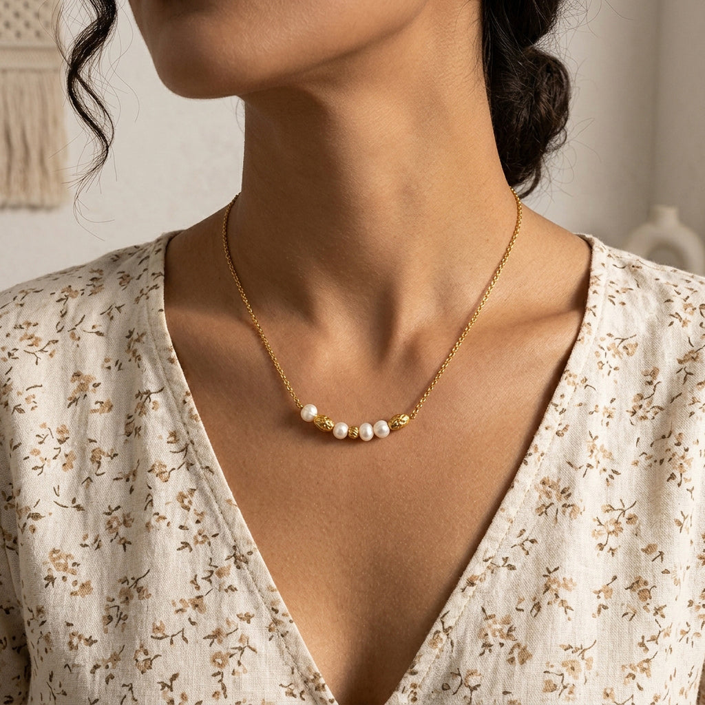 Freshwater Pearl Gold-Tone Chain Necklace
