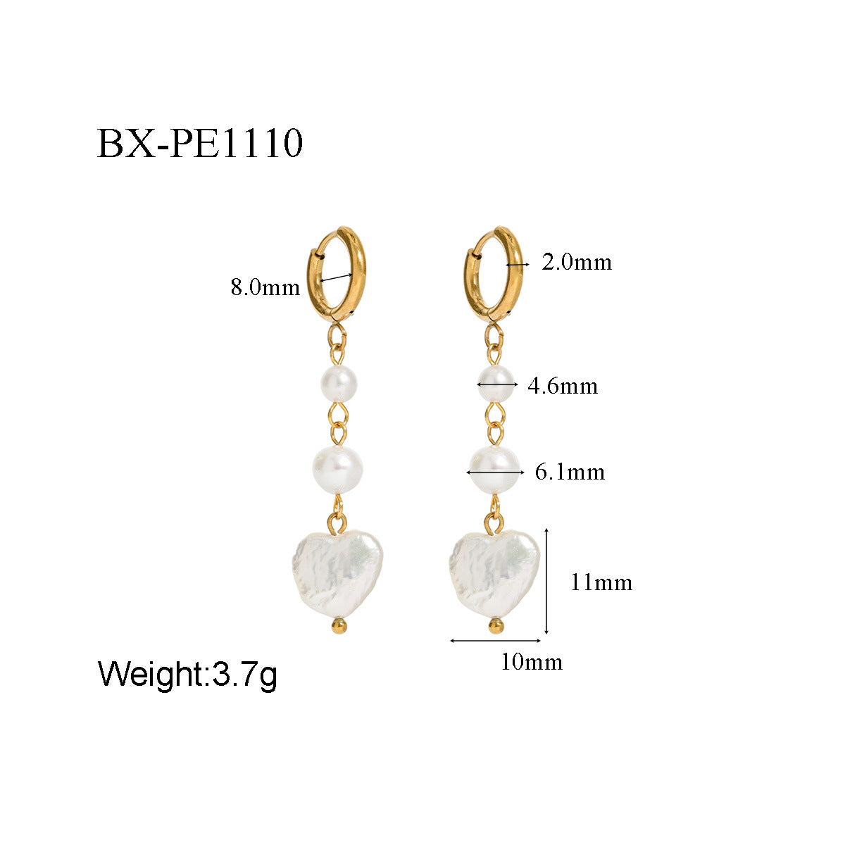 Freshwater Pearl & Coloured Stone Drop Earrings - Purlstique