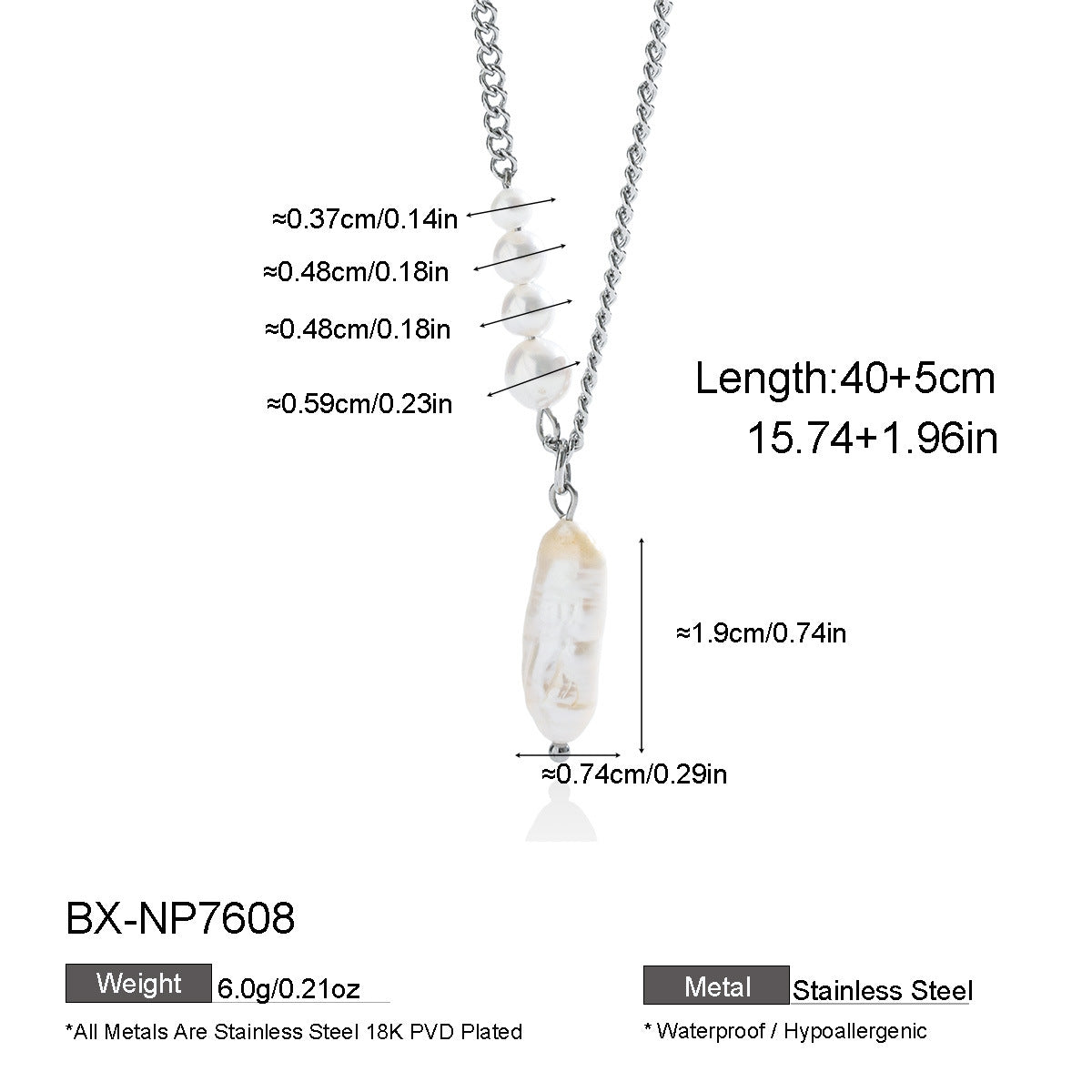 Irregular Freshwater Pearl Silver-Tone Necklace - Purlstique