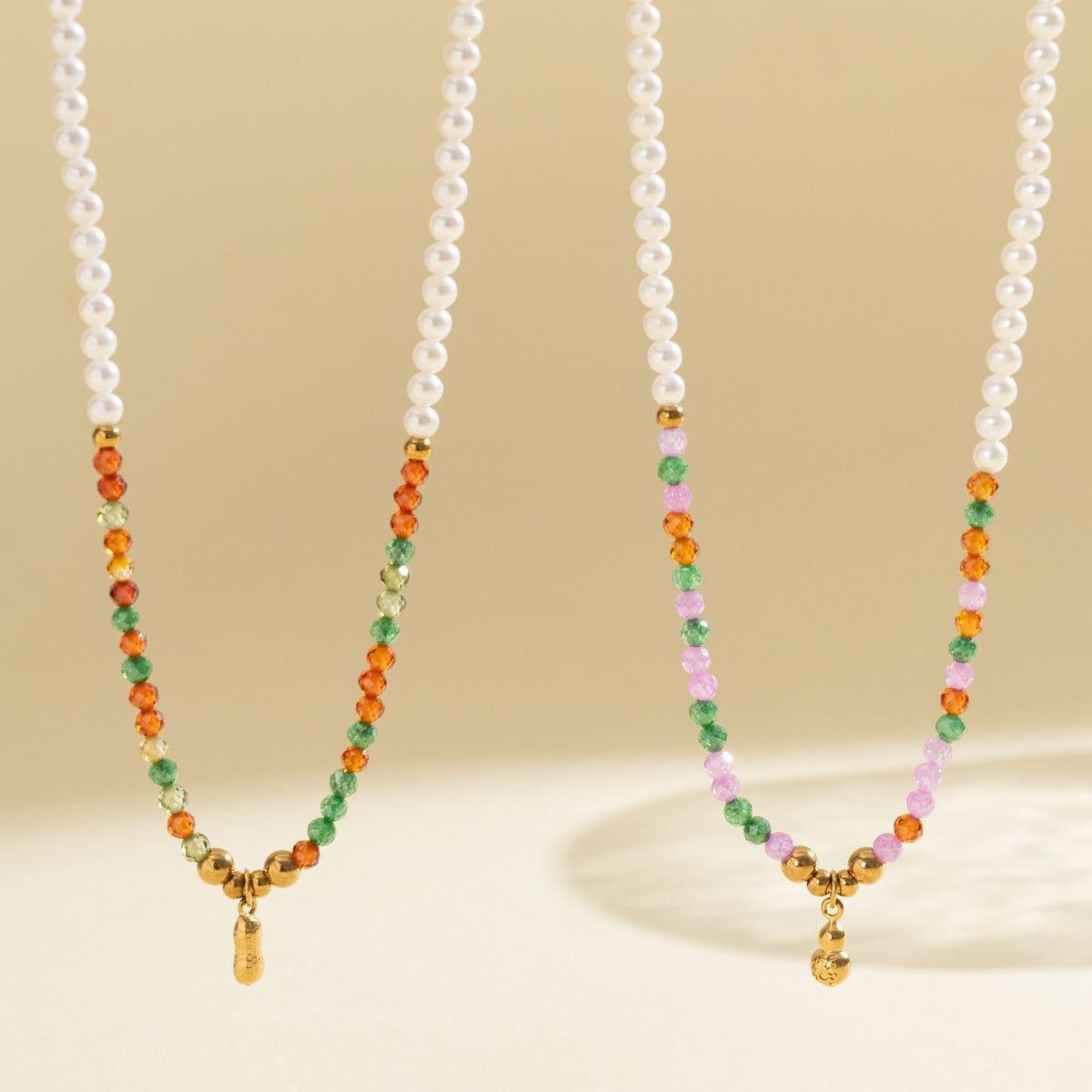 Freshwater Pearl & Pastel Beaded Necklace