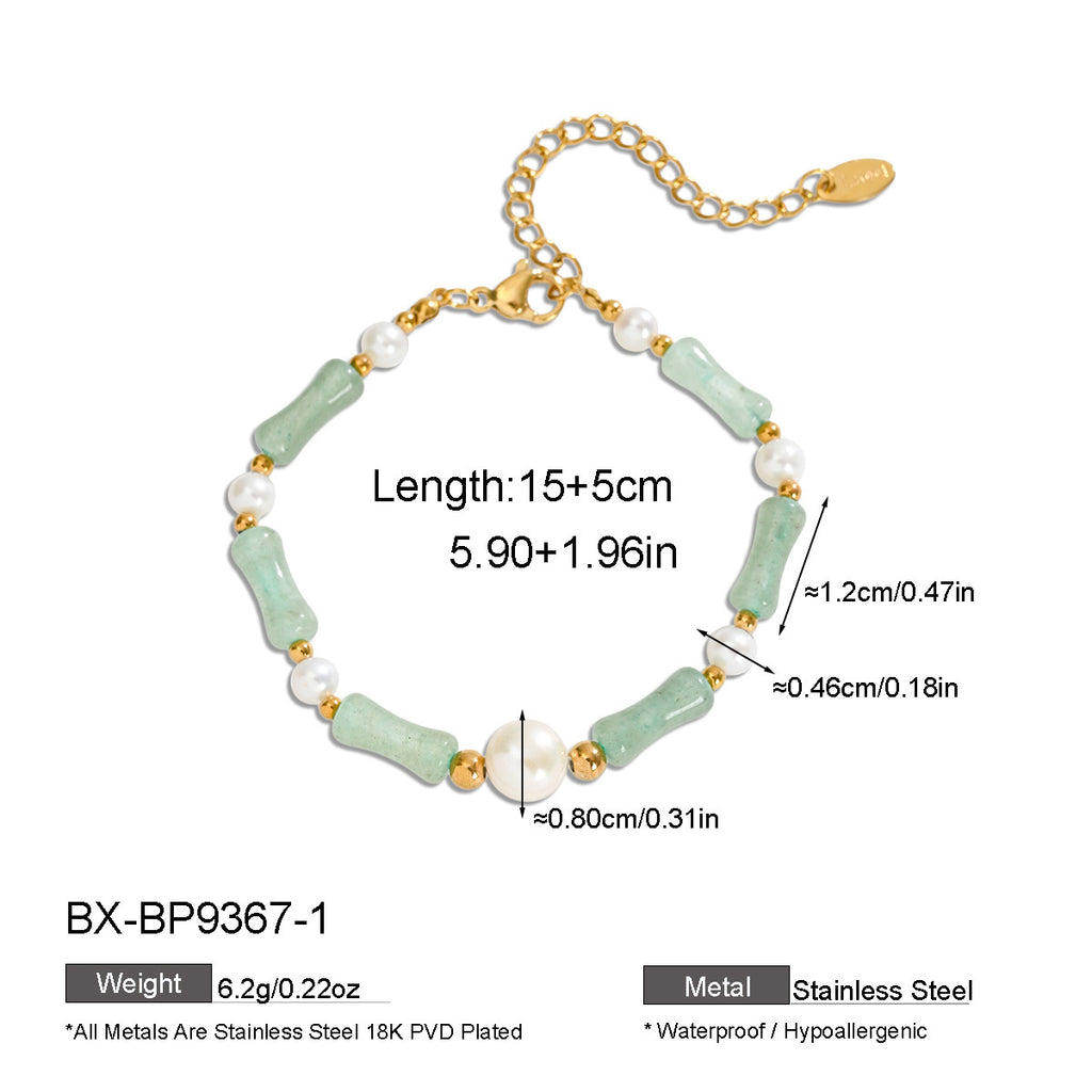 Freshwater Pearl & Natural Stone Beaded Bracelet
