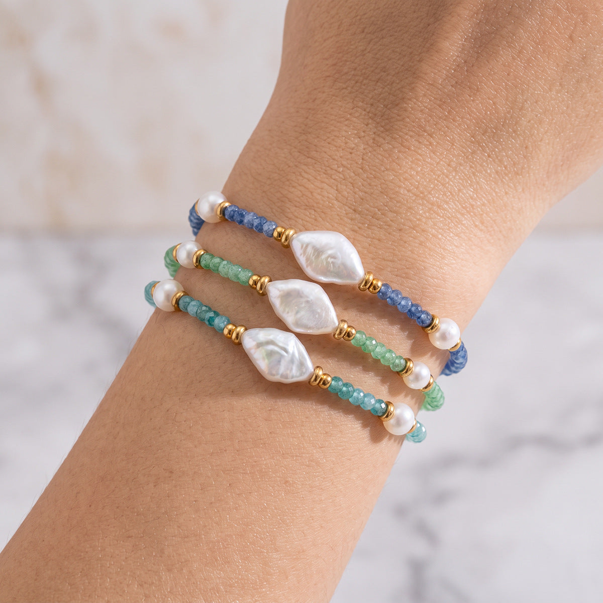 Freshwater Pearl & Faceted Bead Bracelet
