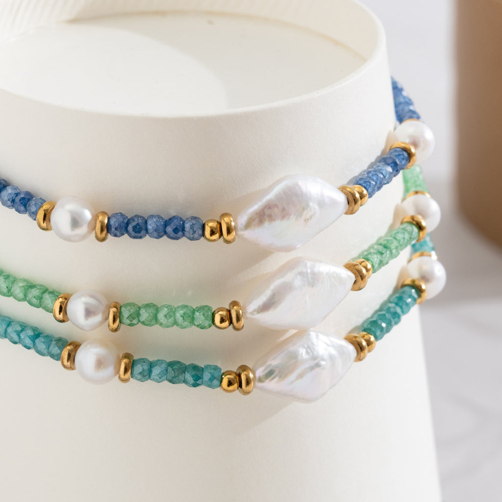 Freshwater Pearl & Faceted Bead Bracelet