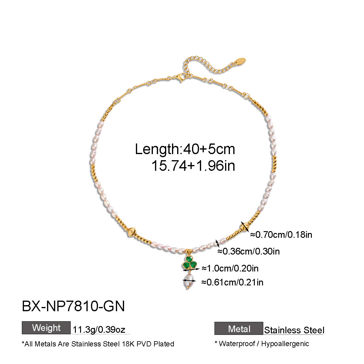 Freshwater Pearl & Zircon Floral Pendant Necklace - Purlstique