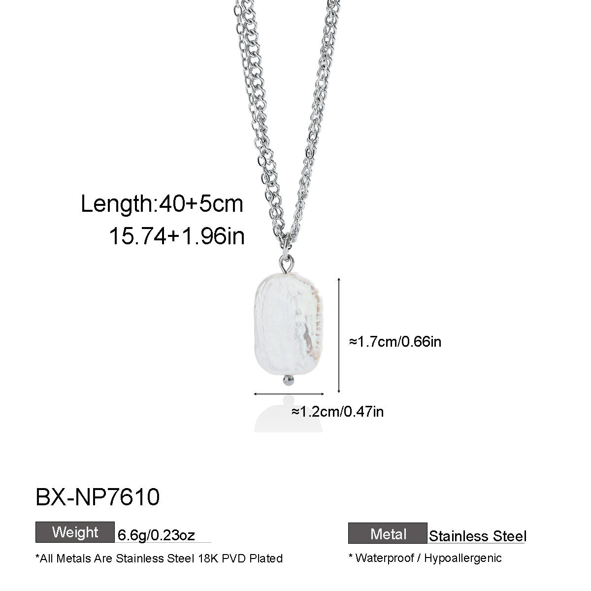 Irregular Freshwater Pearl Silver-Tone Necklace - Purlstique