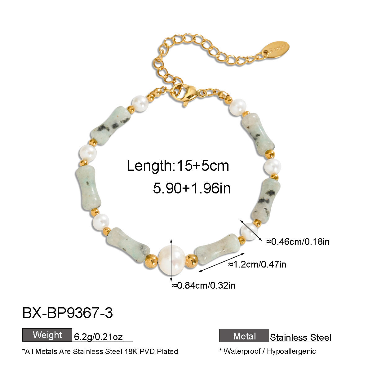 Freshwater Pearl & Natural Stone Beaded Bracelet - Purlstique