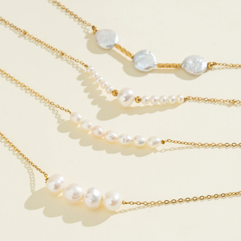 Freshwater Pearl Double-Layer Chain Necklace