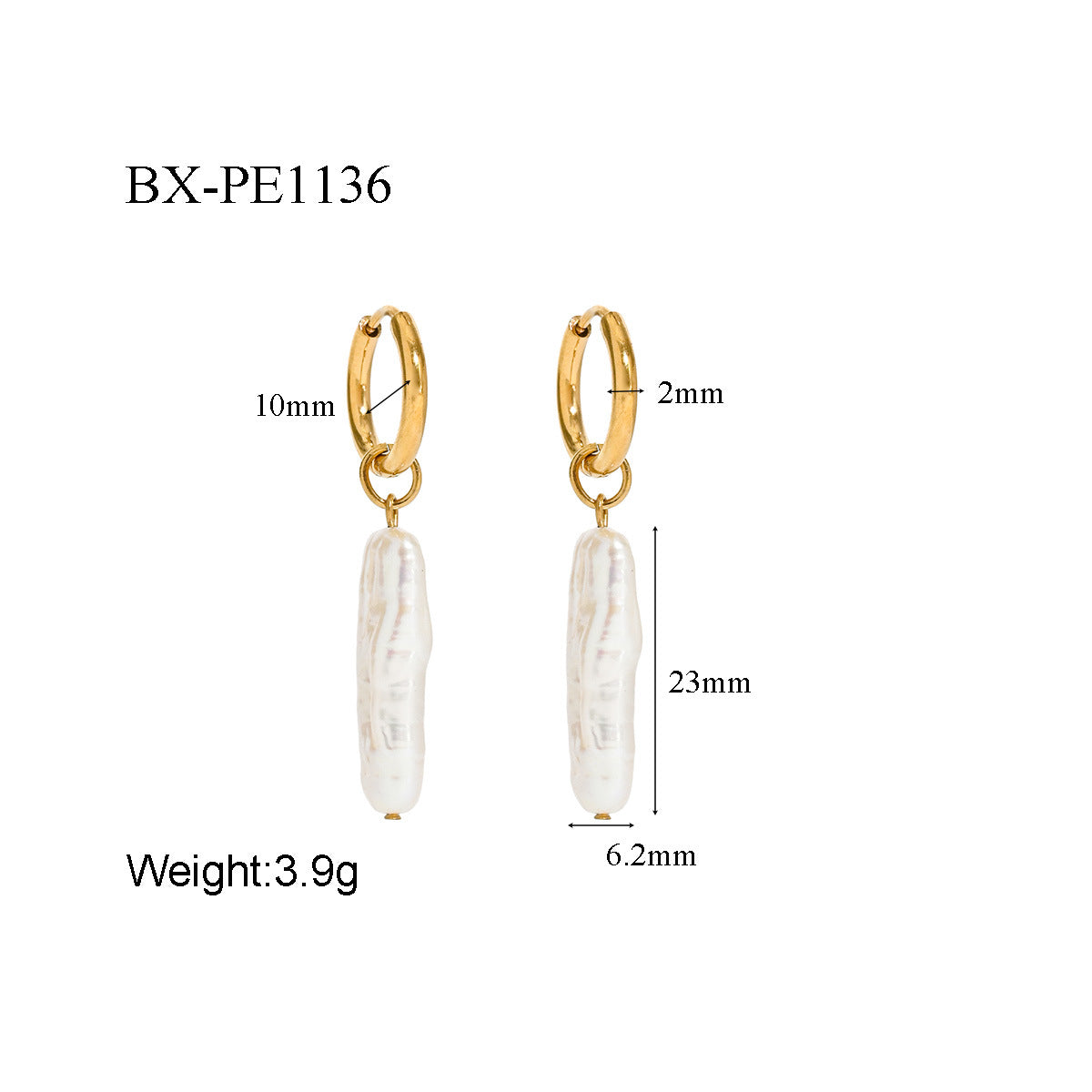 Freshwater Pearl Hoop Drop Earrings - Purlstique