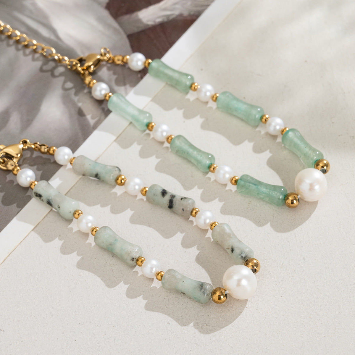 Freshwater Pearl & Natural Stone Beaded Bracelet