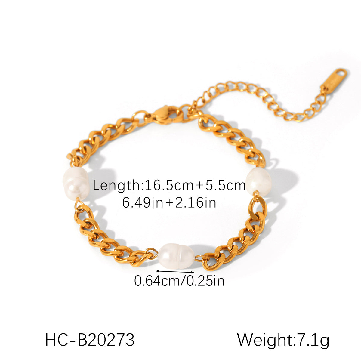 Freshwater Pearl & Gold-Tone Stainless Steel Bracelet - Purlstique