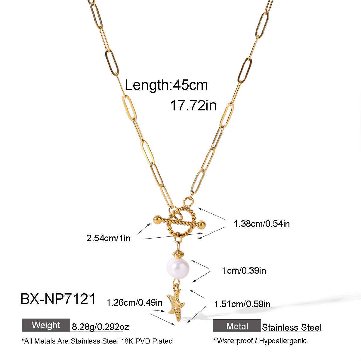 Freshwater Pearl & Sea-Inspired Pendant Necklace