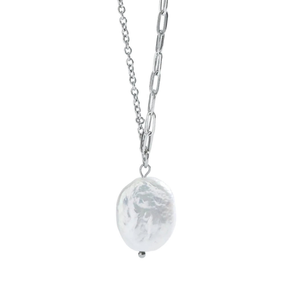 Irregular freshwater pearl silver-tone necklaces in five designs