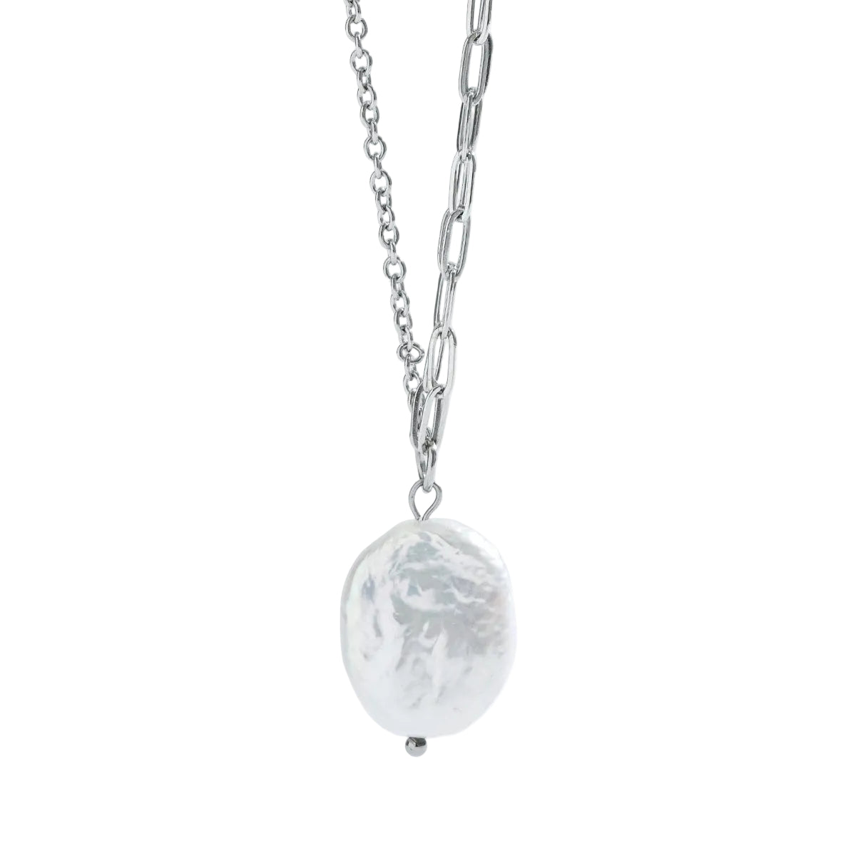 Irregular freshwater pearl silver-tone necklaces in five designs