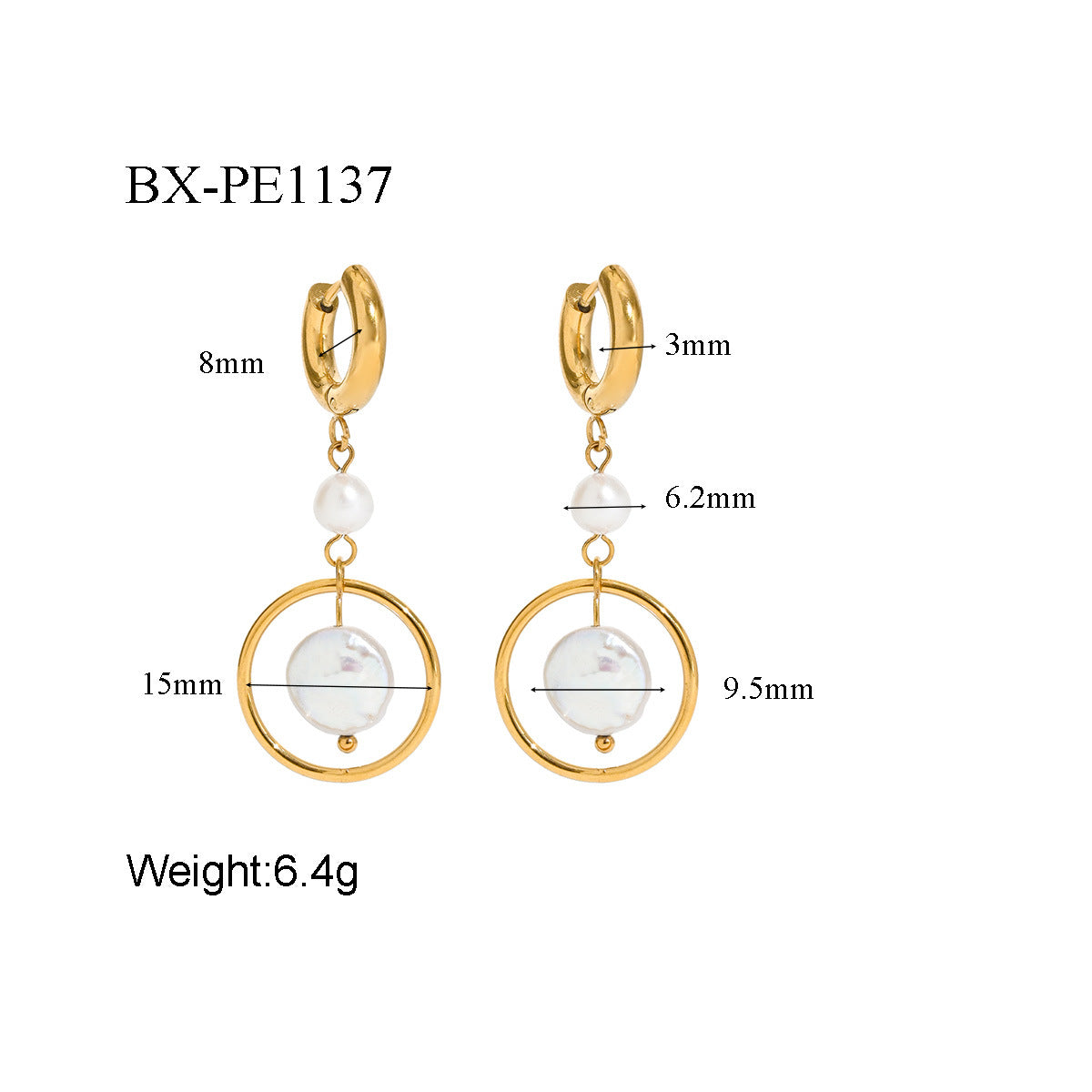 Freshwater Pearl Hoop Drop Earrings - Purlstique