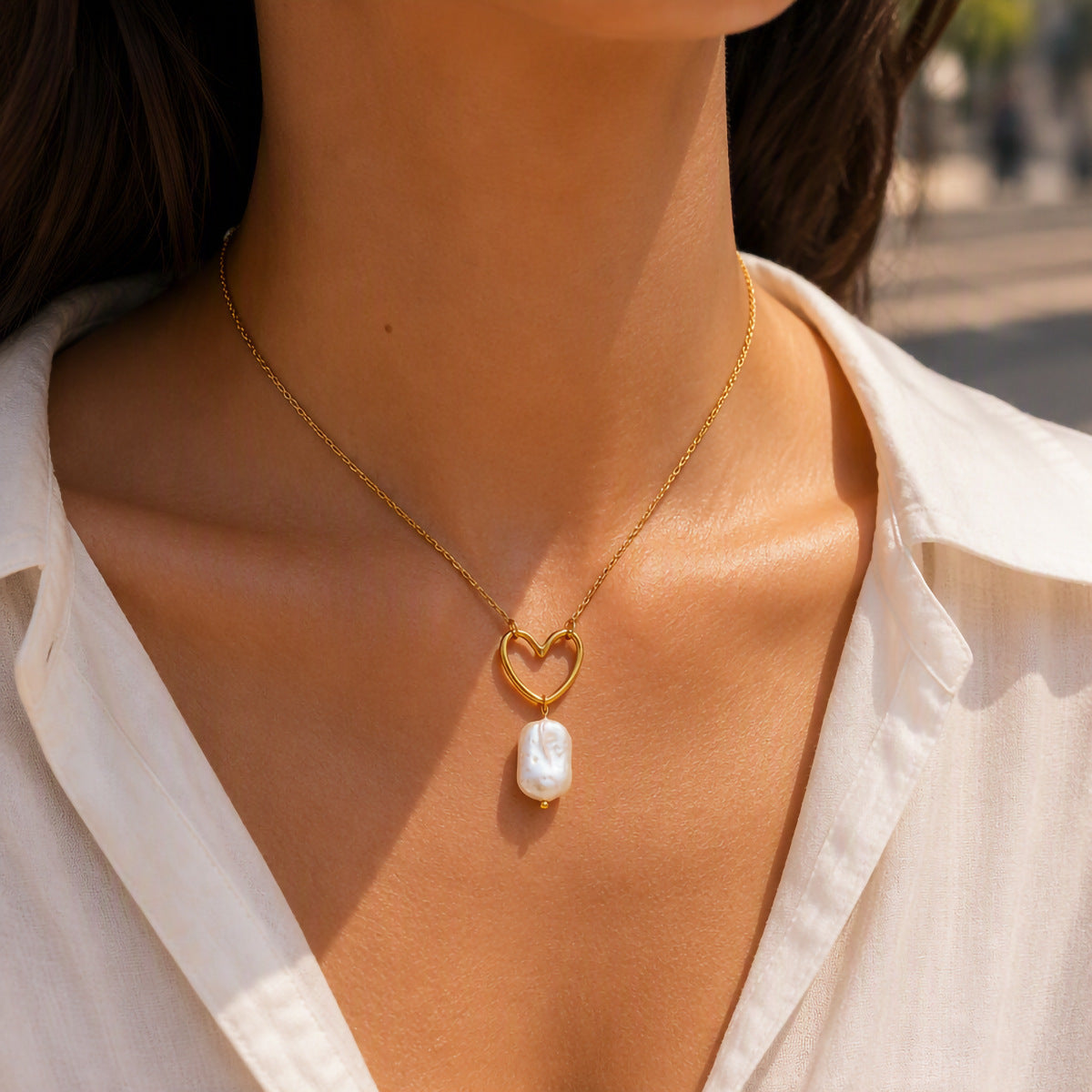 Freshwater Pearl Charm Pendant Necklace