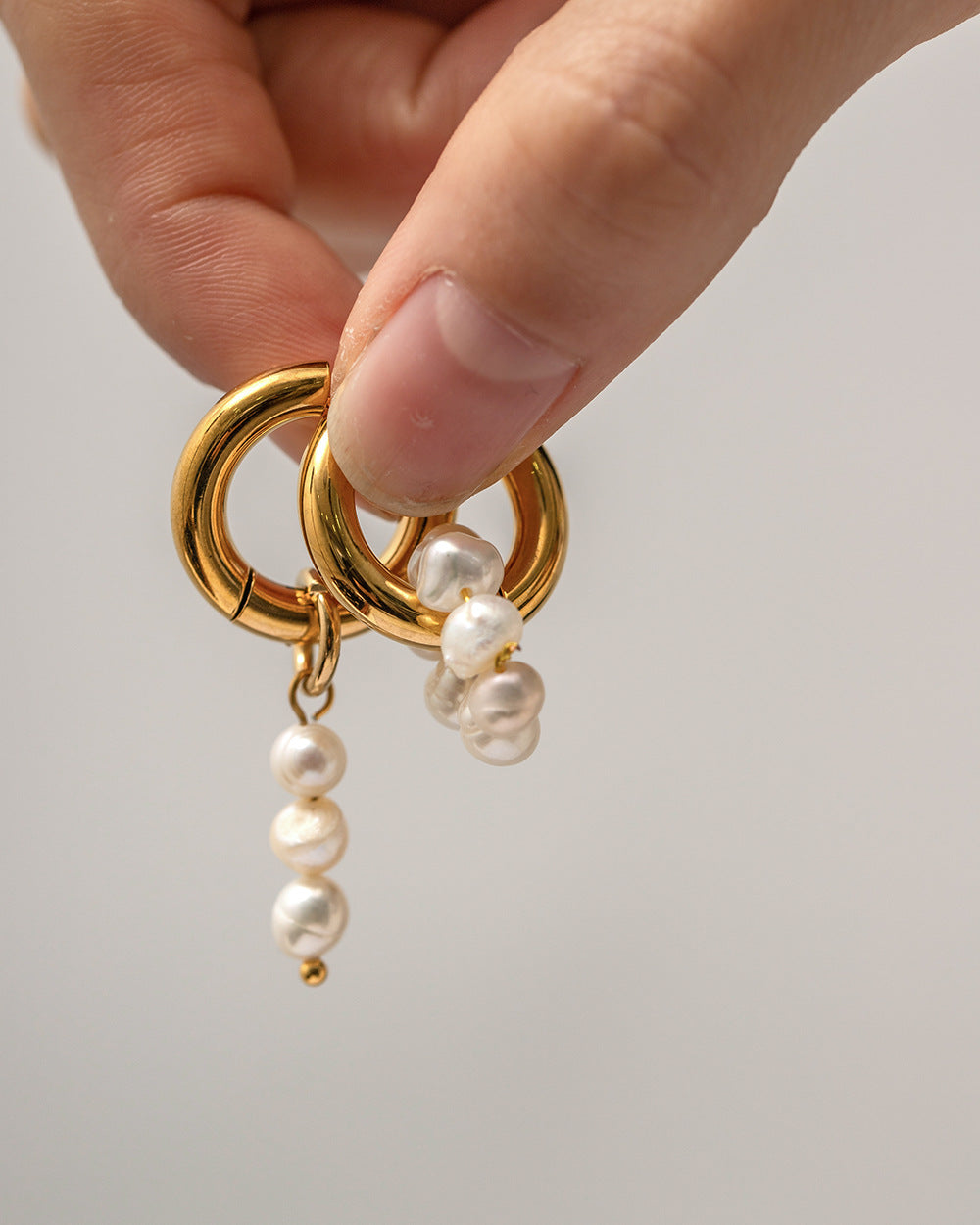 Mother-of-Pearl & Freshwater Pearl Necklace  18K PVD Gold-Plated Stainless Steel